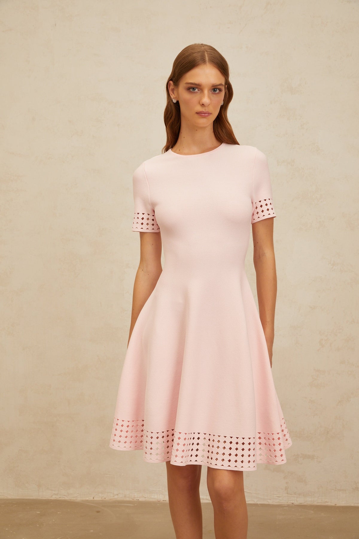 Isidore Pink Cut-Out Detail Knit Mini Dress