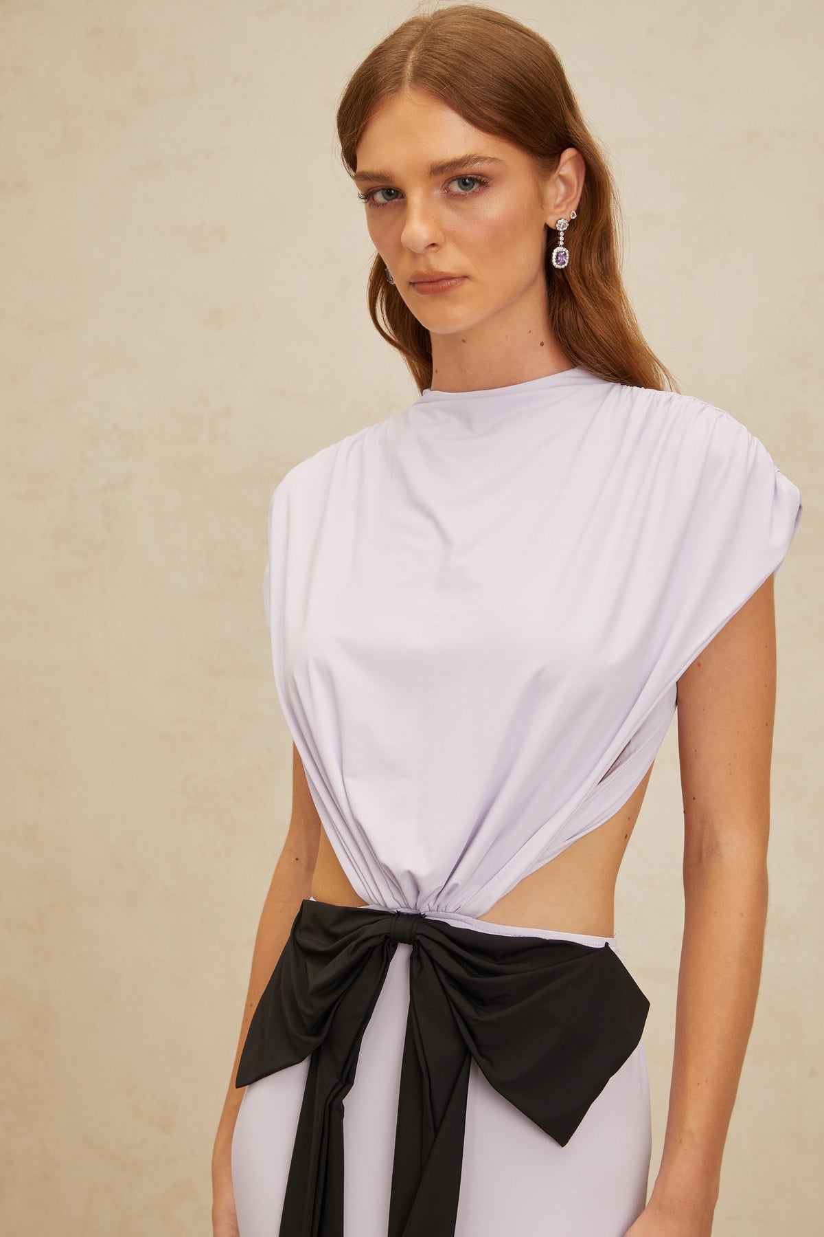 Manon Purple Bowknot Cut-Out Maxi Dress