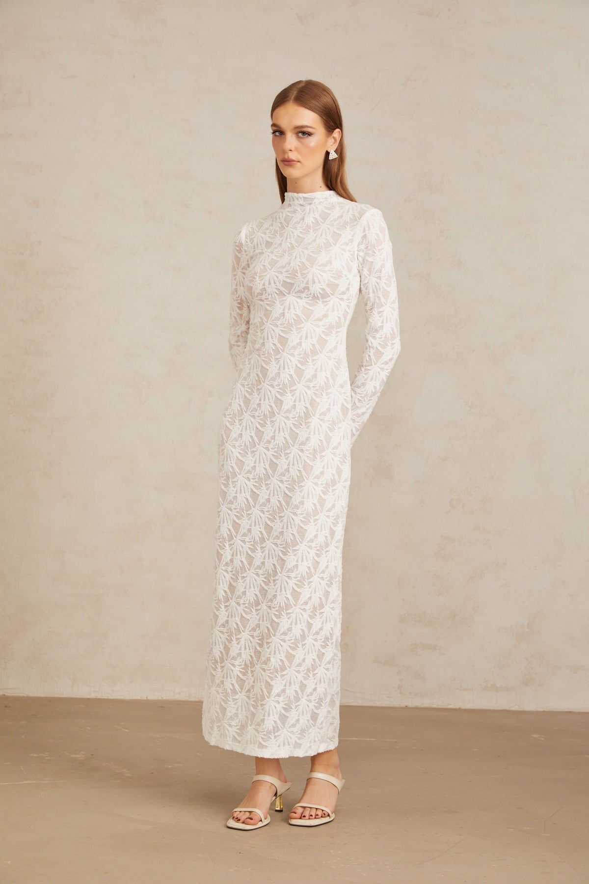 Xavière White Floral Crochet Knit Maxi Dress (Final Sale-US Only)