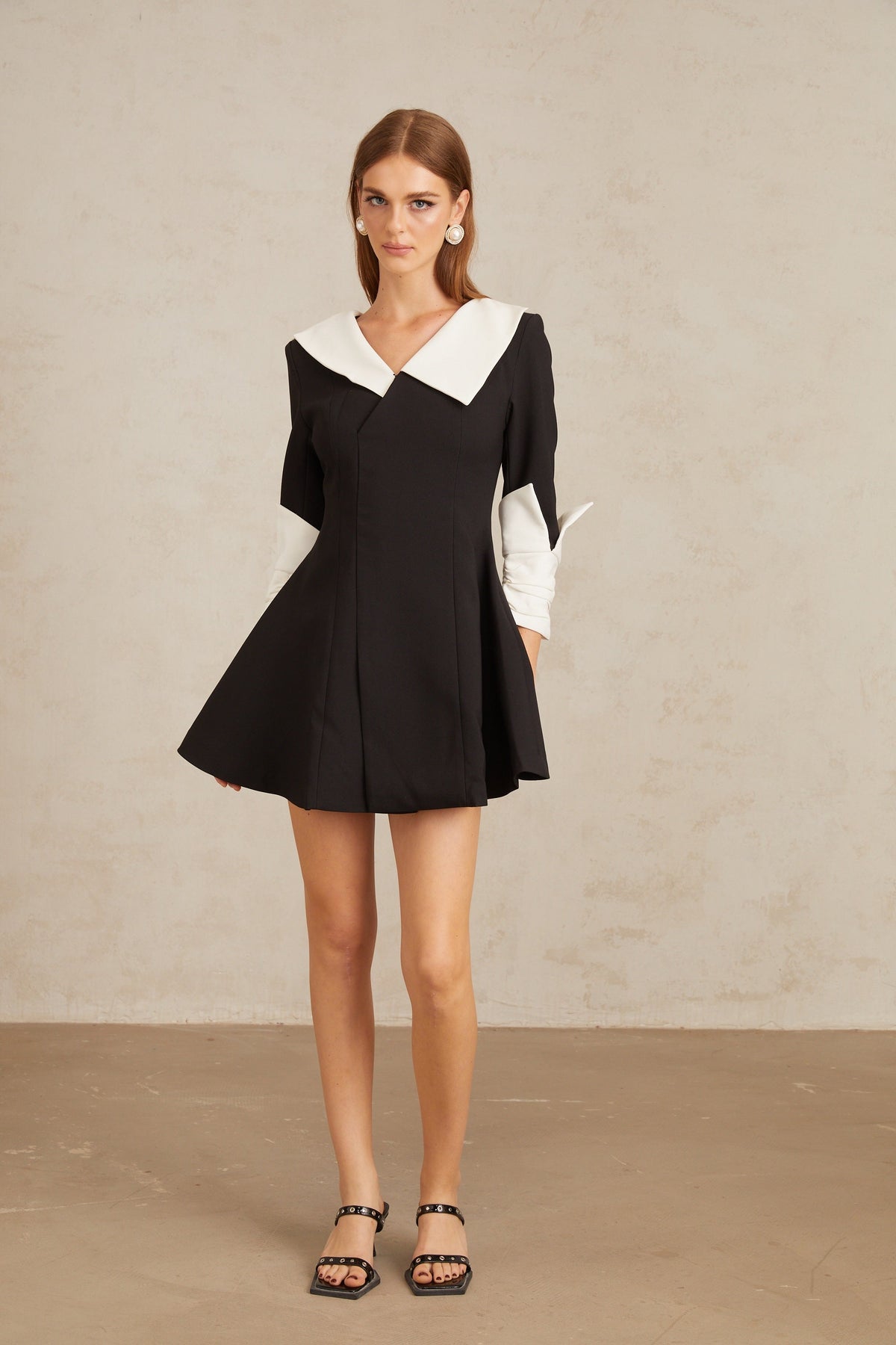 Carine Color Block Flared Mini Dress