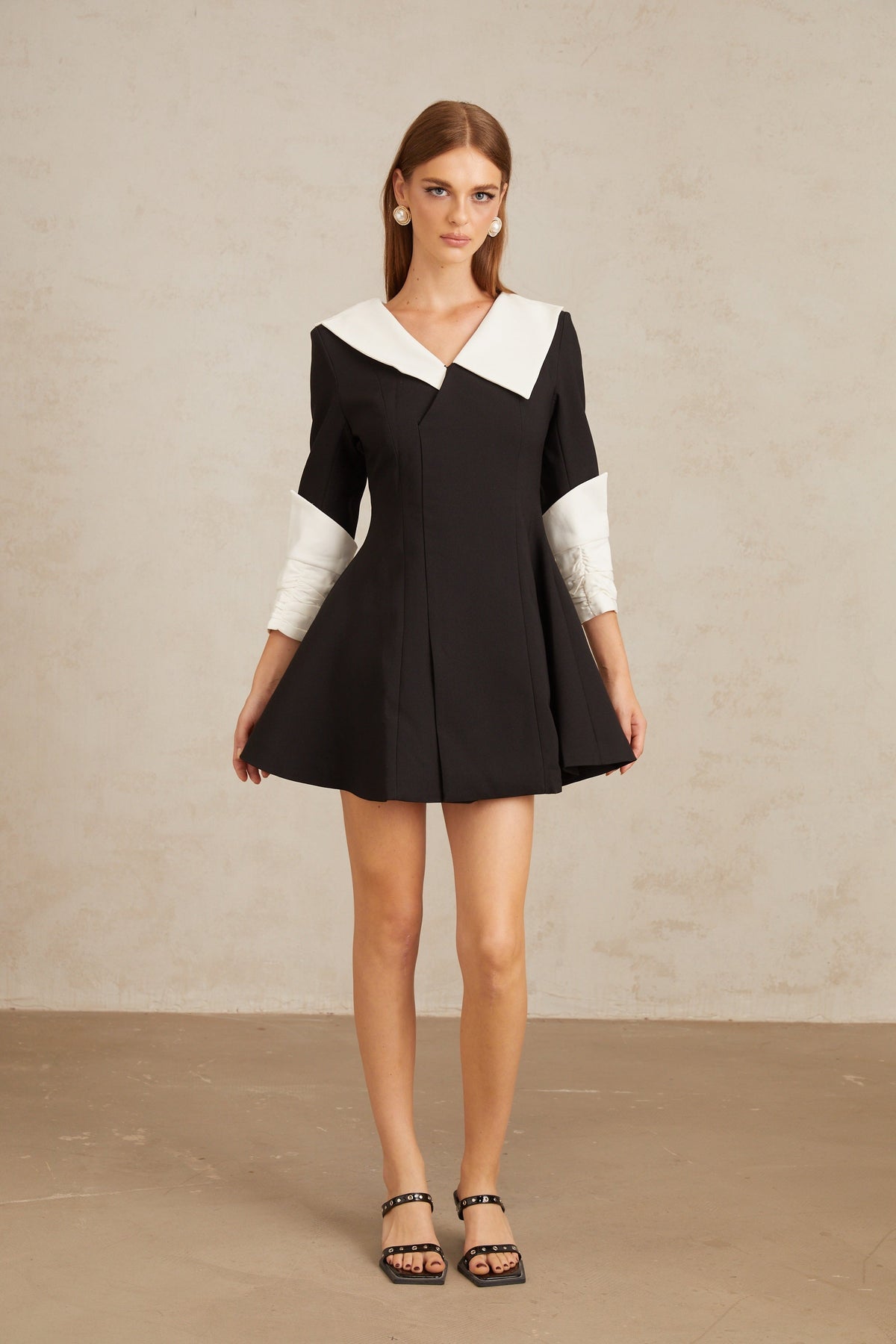 Carine Color Block Flared Mini Dress