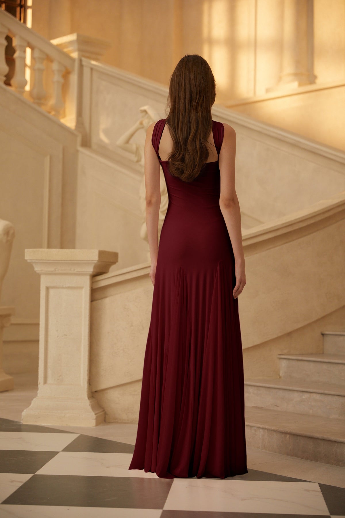 Rêverie Red Sweetheart Neck Maxi Dress (Final Sale-US Only)
