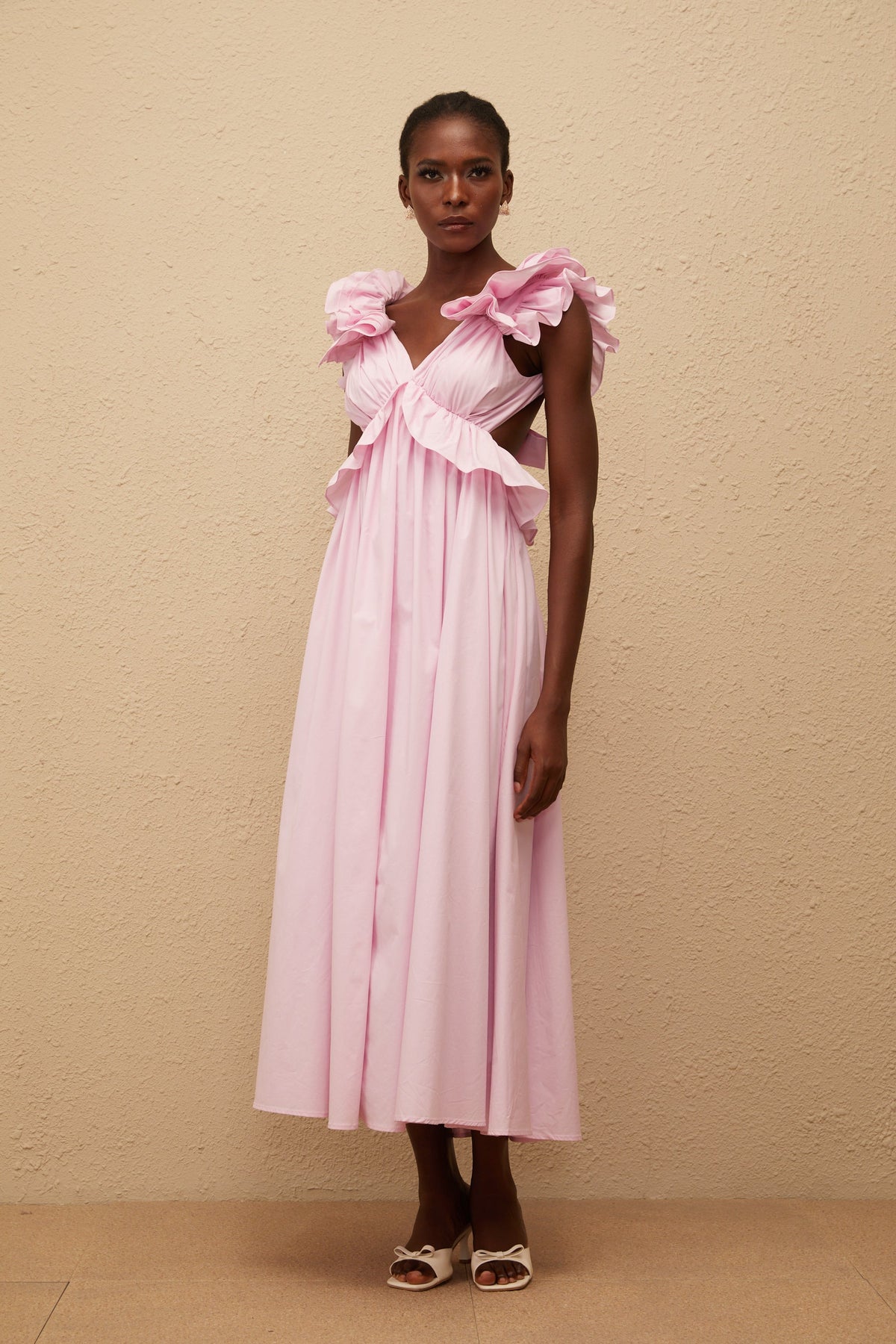 Adélaïde Pink Open Back Maxi Dress