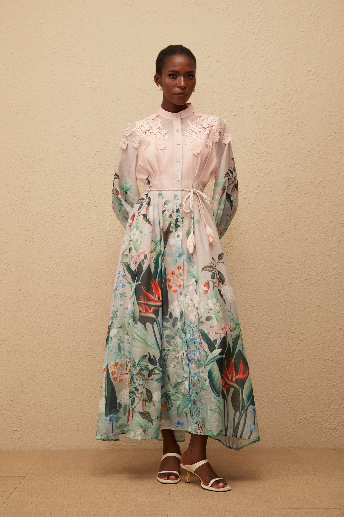 Delphine Green Floral Print Maxi Dress