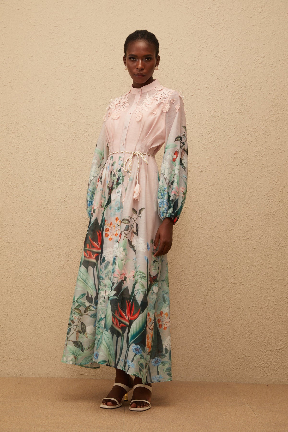 Delphine Green Floral Print Maxi Dress