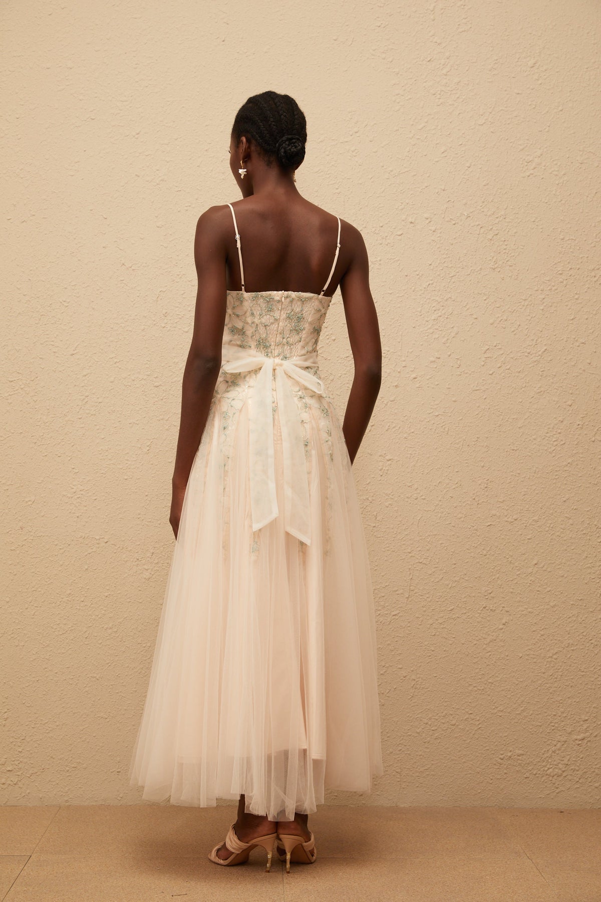Madeline Green Floral Embroidered Tulle Maxi Dress (Final Sale)
