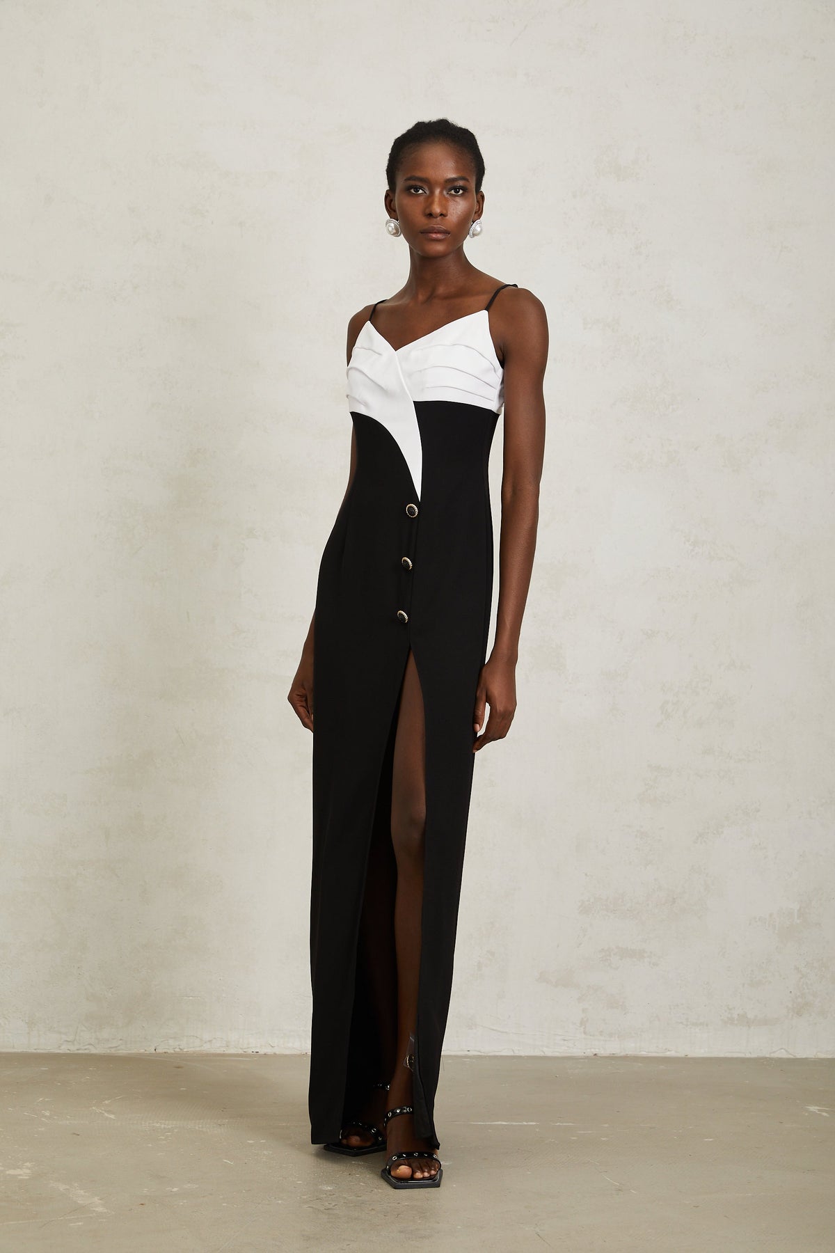 Estefanía Color Block High Slit Maxi Dress