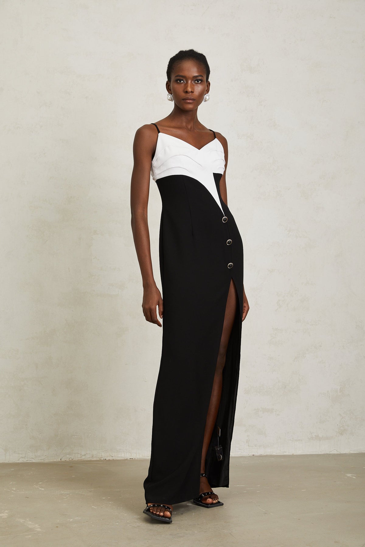 Estefanía Color Block High Slit Maxi Dress