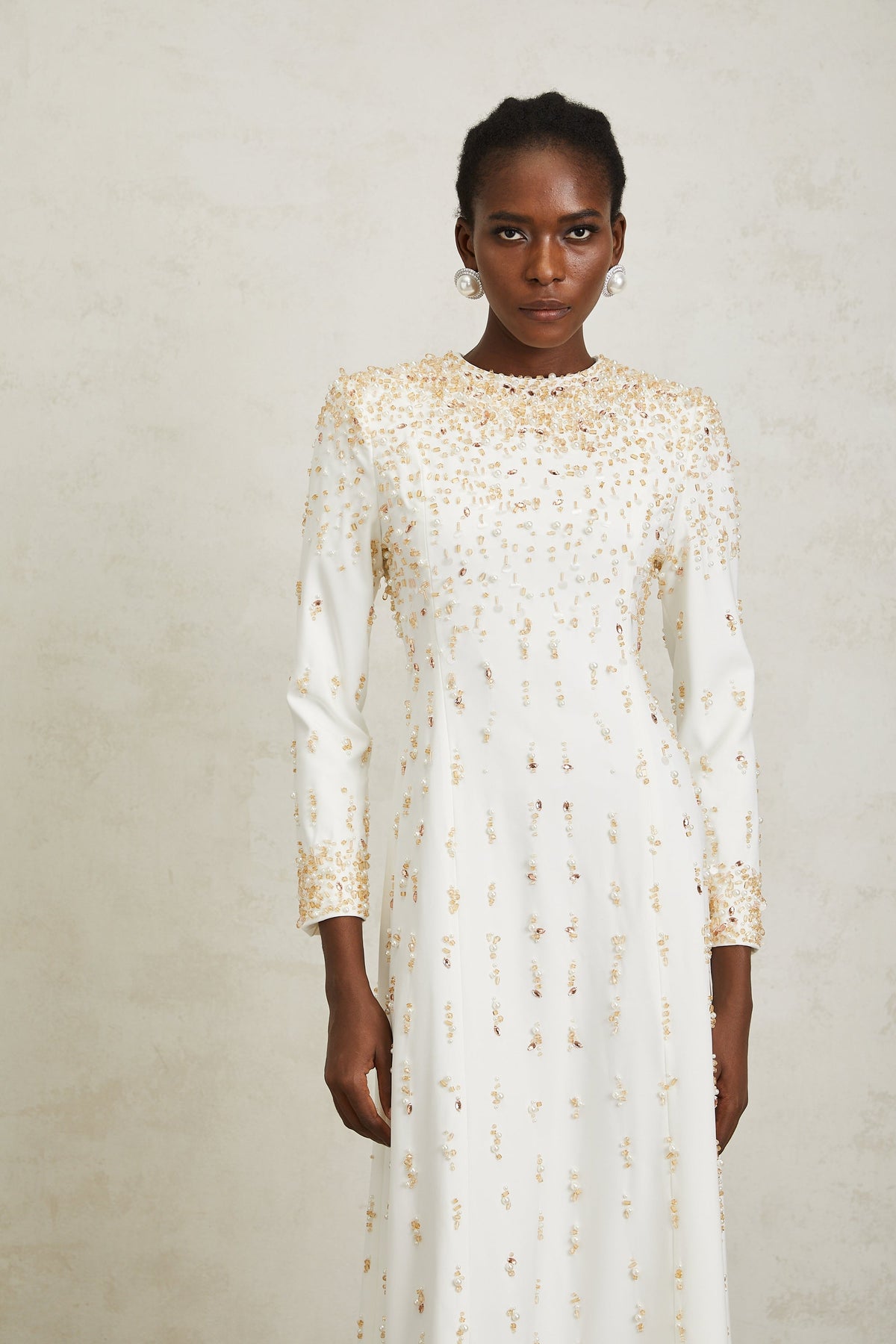 Margarita White Embellished Maxi Dress (Final Sale-US Only)