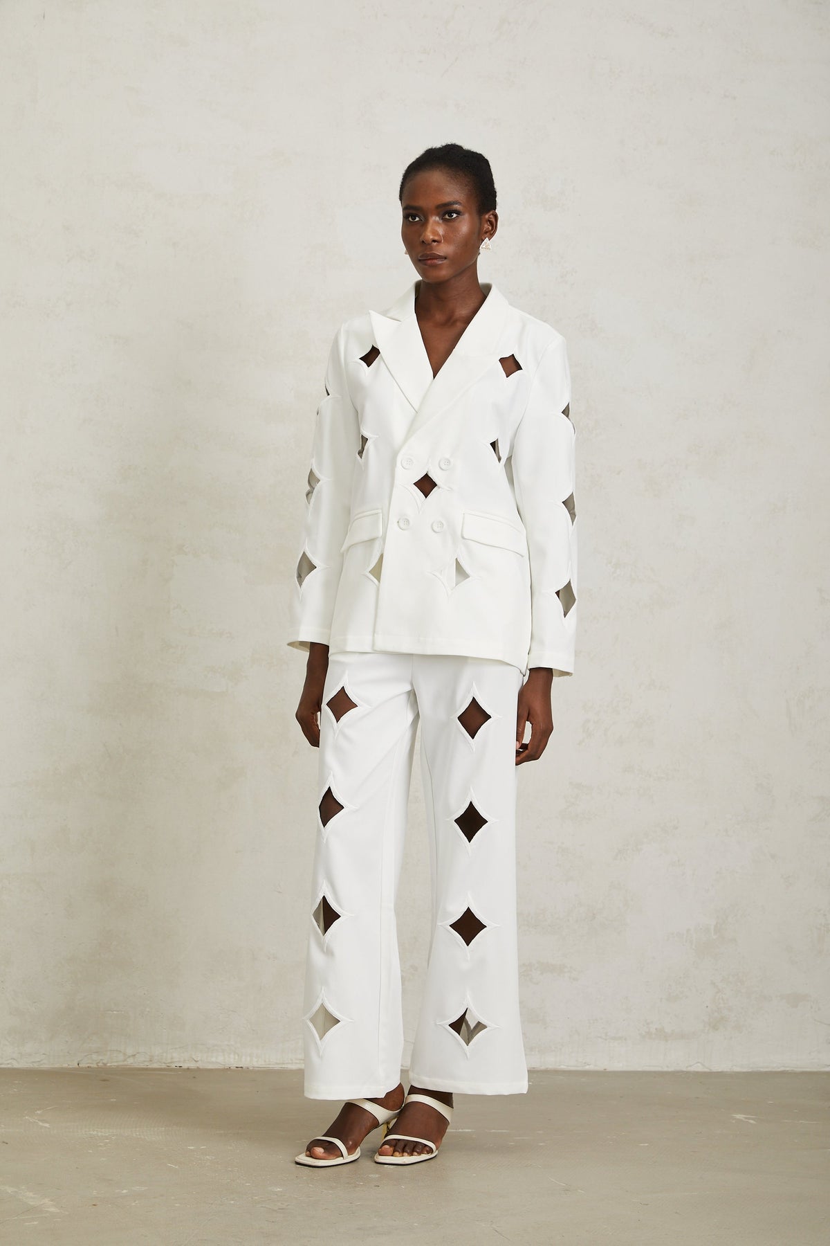 Victoria White Star Shaped Cut Out Matching Set
