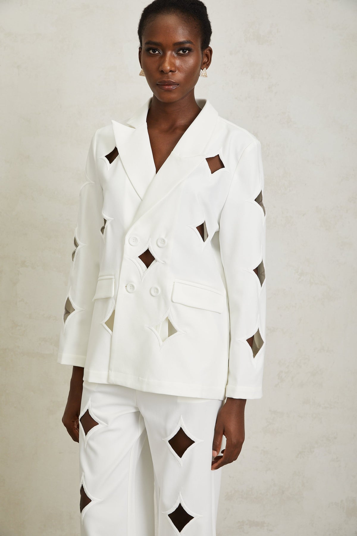 Victoria White Star Shaped Cut Out Matching Set