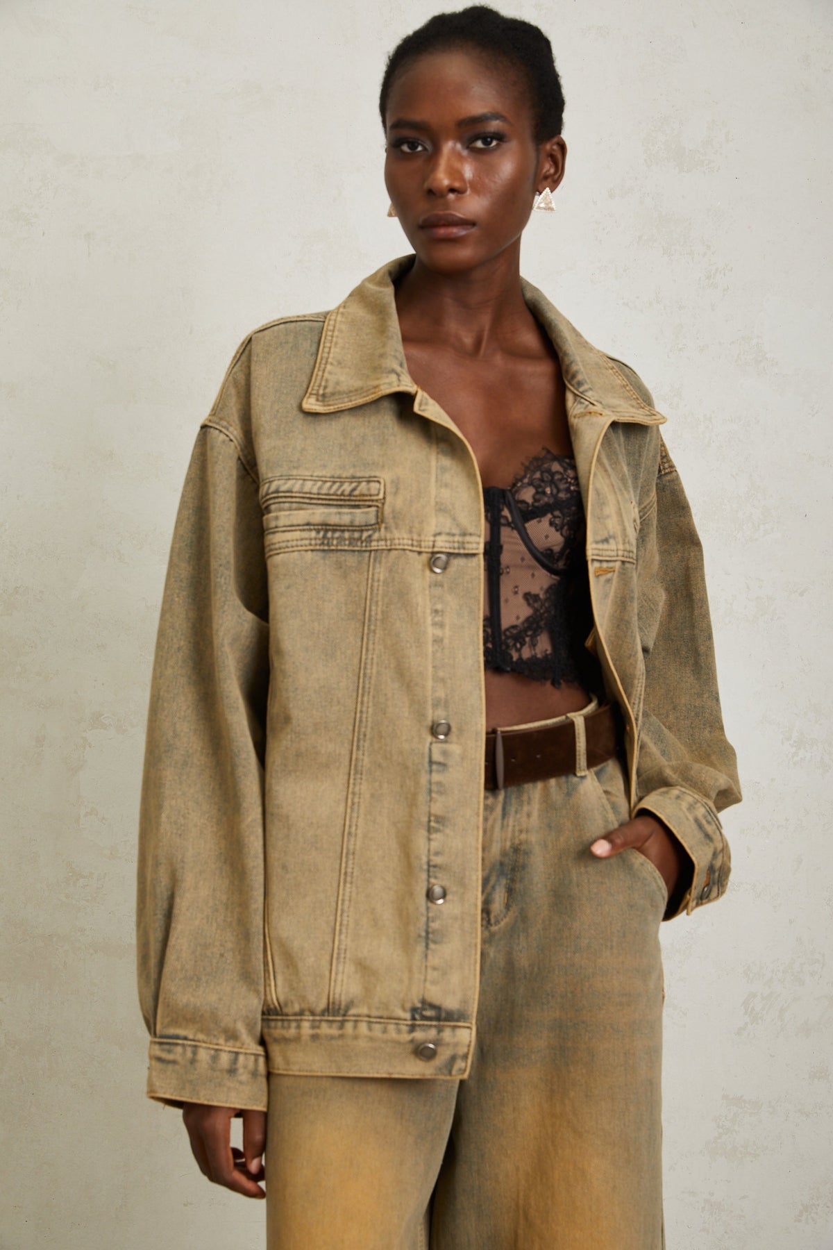 Loanne Light Blue Faded Denim Jacket