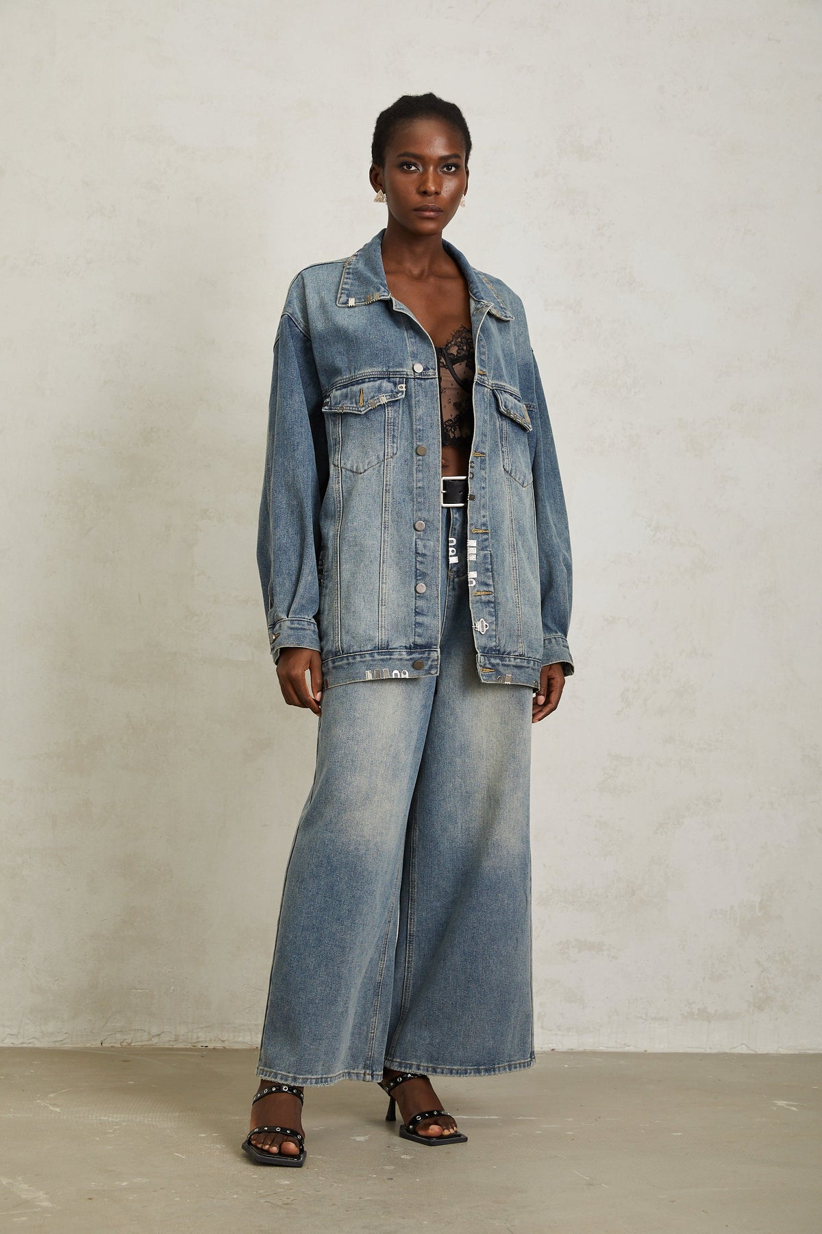 Mila Blue Paillette Embellished Denim Jacket