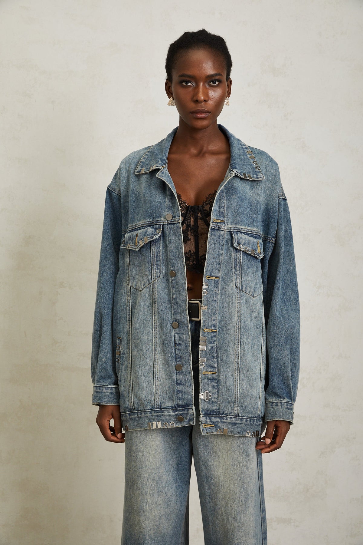 Mila Blue Paillette Embellished Denim Jacket