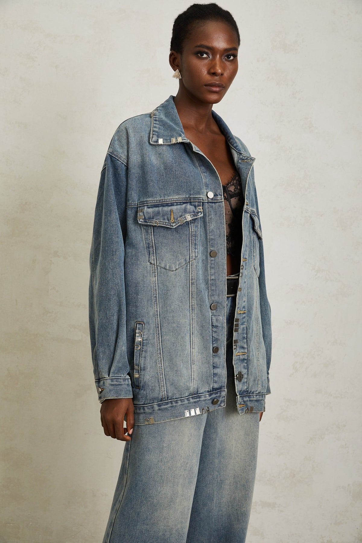 Mila Blue Paillette Embellished Denim Jacket