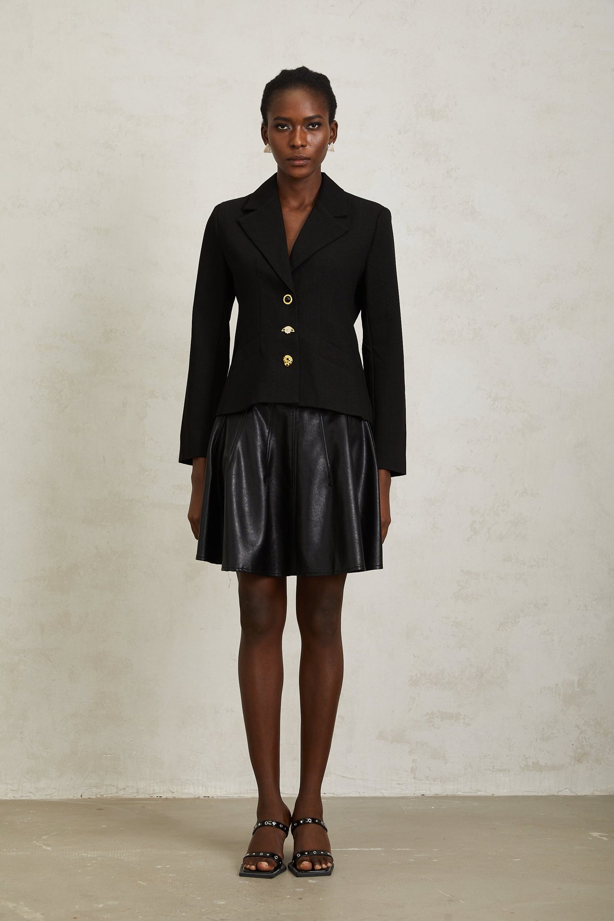 Sabine Black Lace Up Blazer