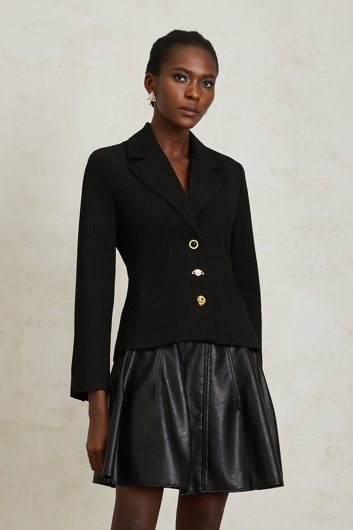 Sabine Black Lace Up Blazer (Final Sale-US Only)