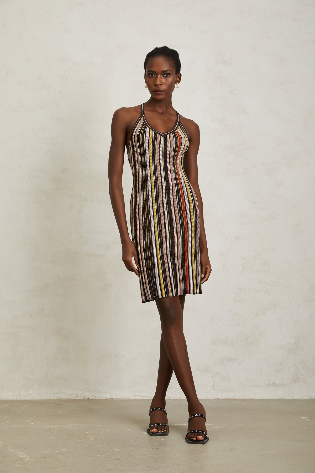 Harper Brown Striped Knit Mini Dress (Final Sale)