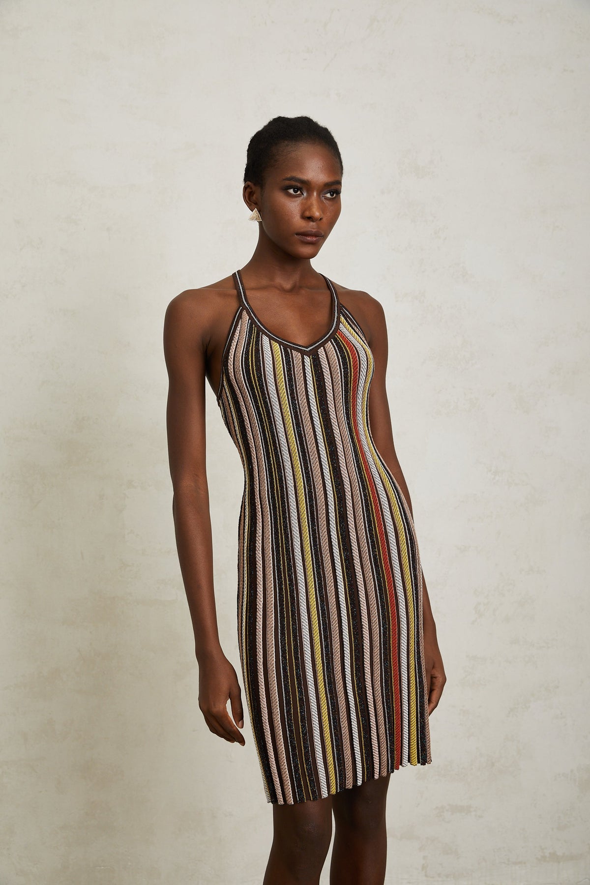 Harper Brown Striped Knit Mini Dress (Final Sale)