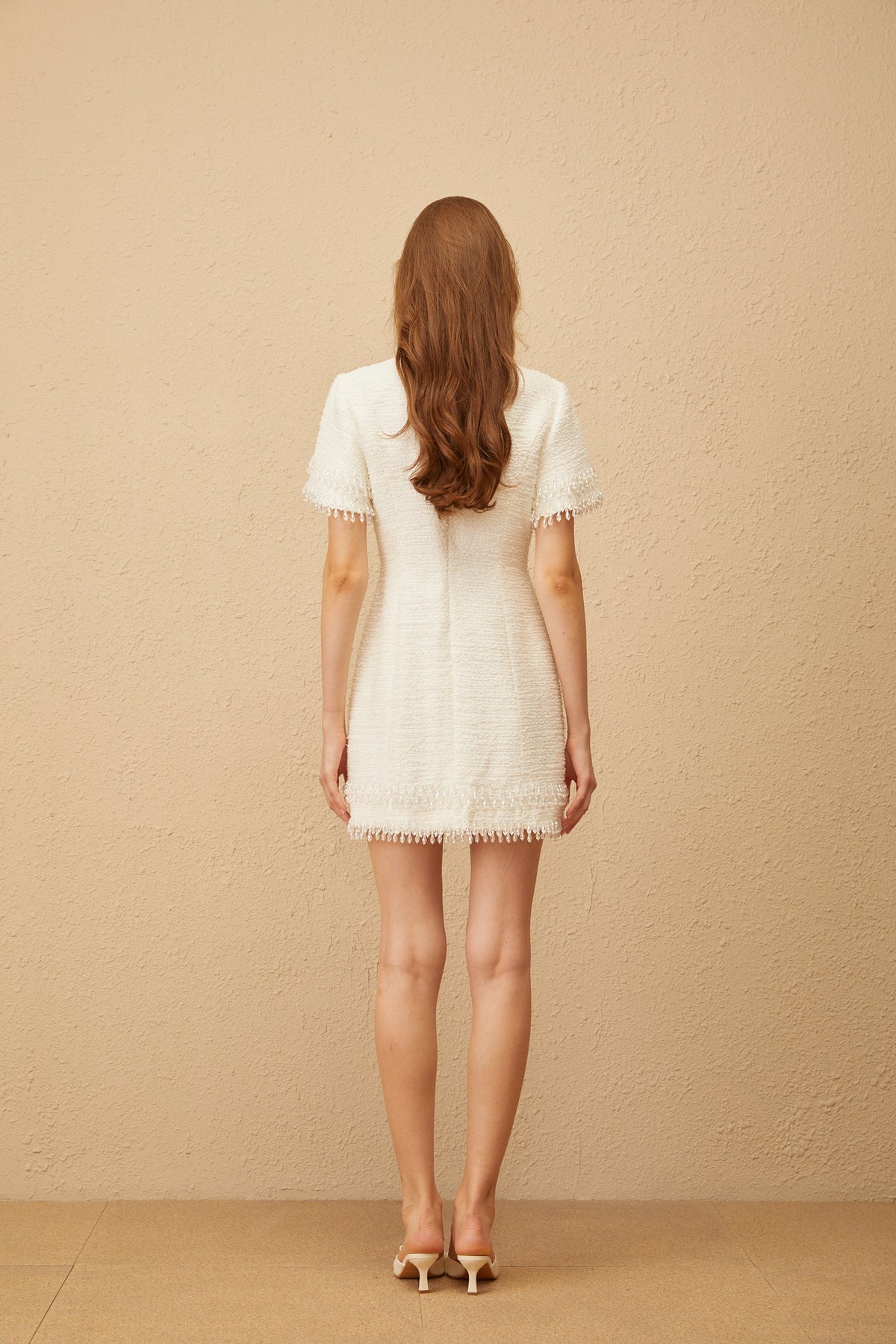 Zephyrine White Fringed Tweed Mini Dress (Final Sale-US Only)