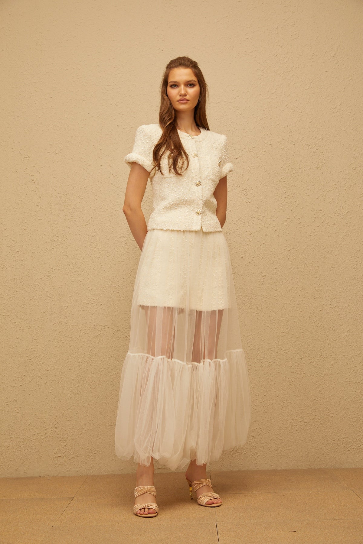 Raphaëlle Cream White Tweed Matching Set