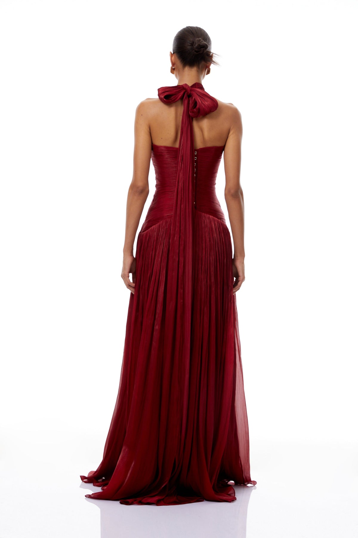 Uranie Red Gathered Maxi Dress