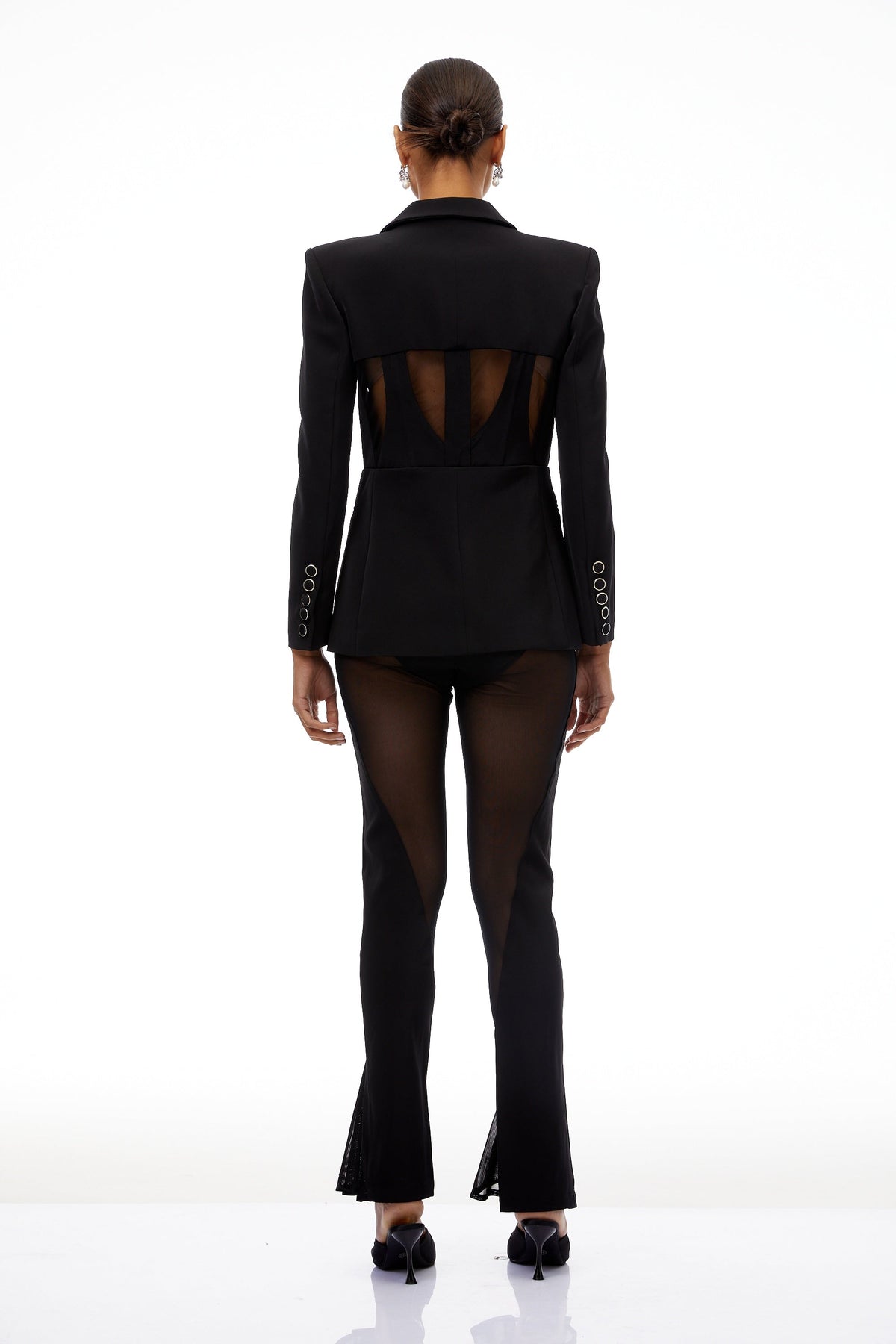 Noémie Black Corset Panelled Blazer (Final Sale)
