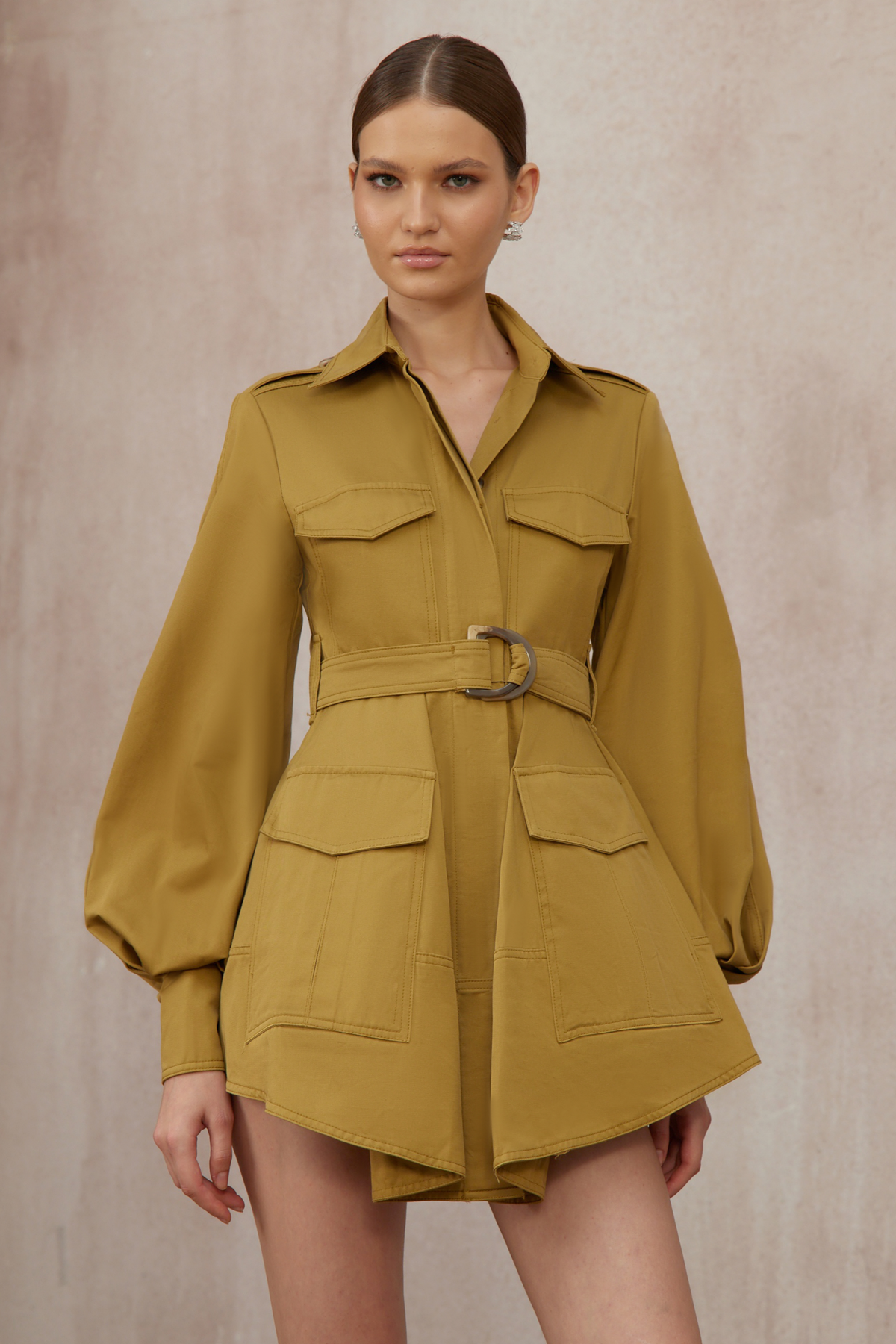 Madeline Ginger Belted Cargo Mini Dress