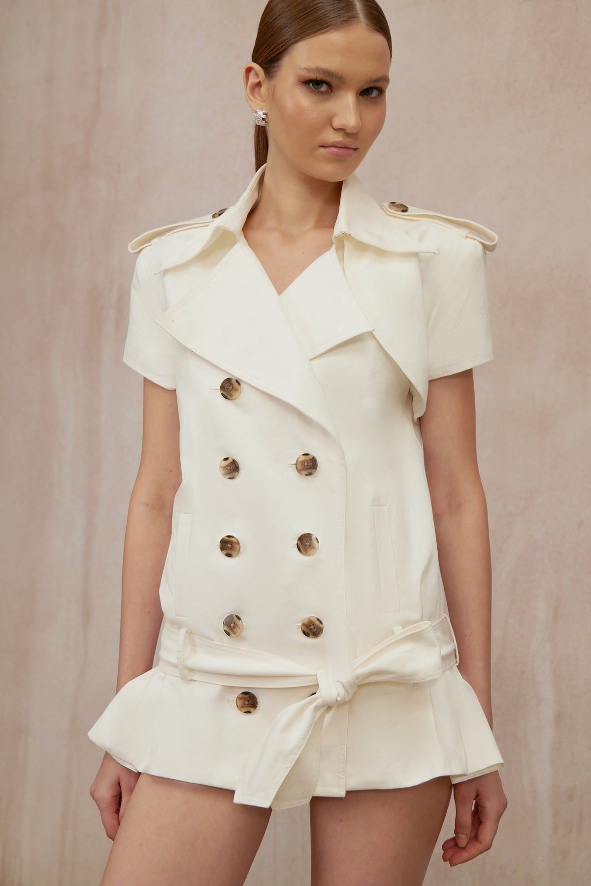 Josette White Double Breasted Trench Coat (Final Sale)