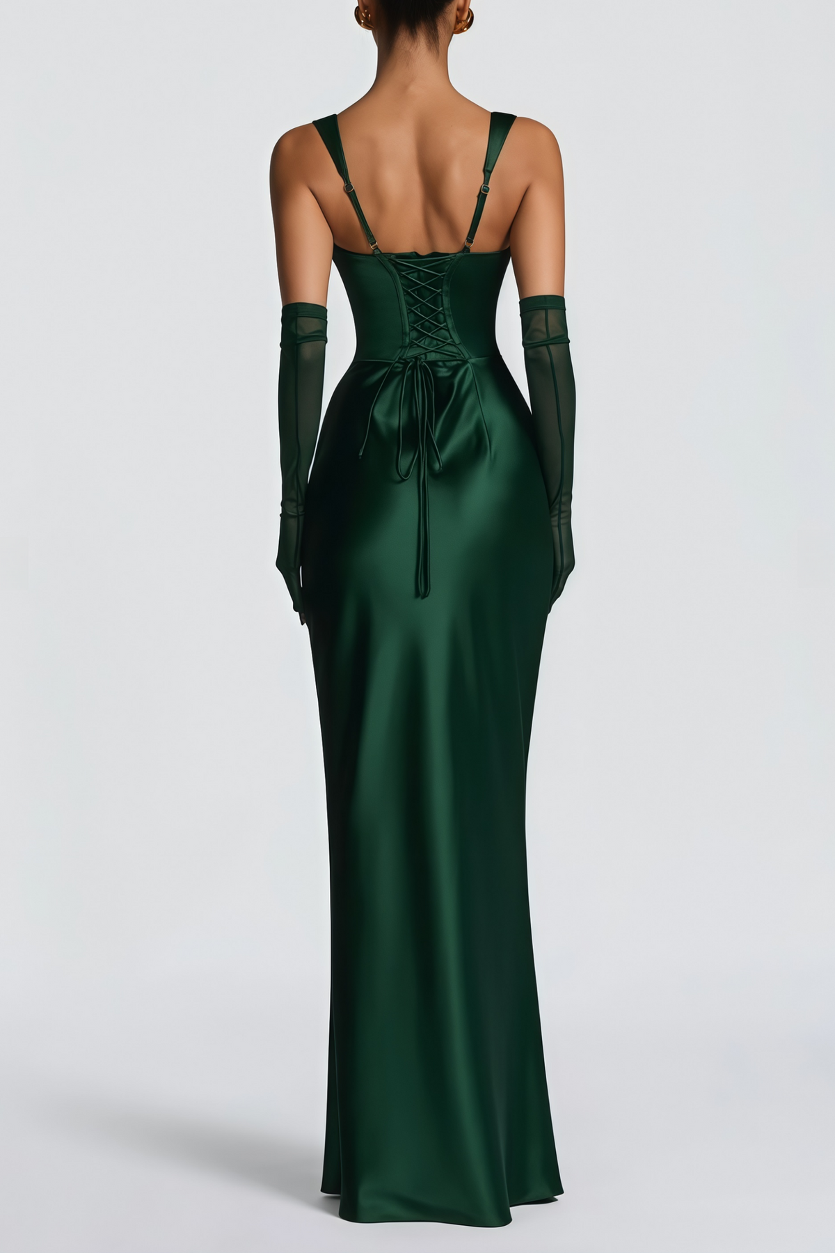 Inmaculada Emerald Ruched Satin Maxi Dress (Final Sale-US Only)