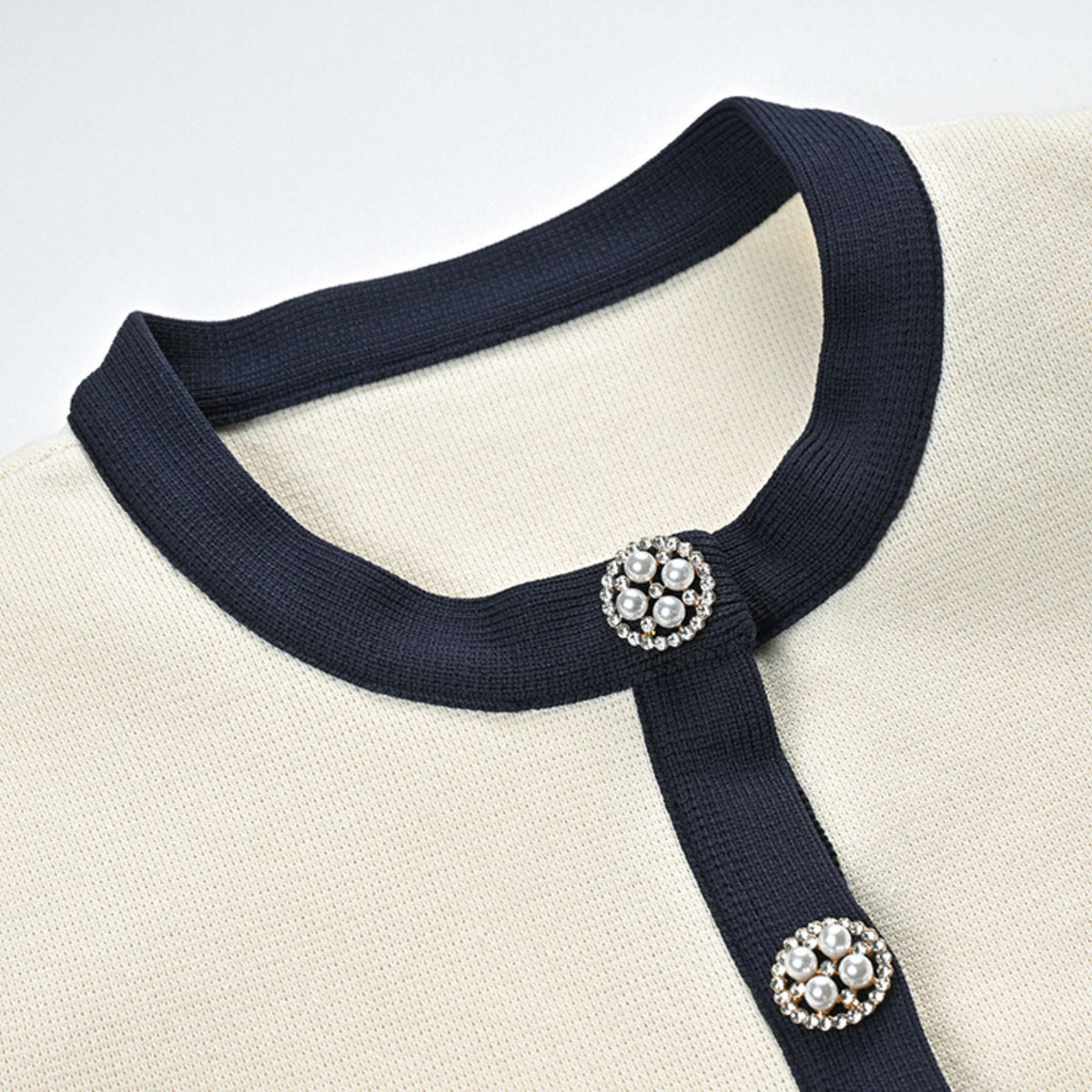 Émeline bow-detail knitted cardigan & skirt matching set