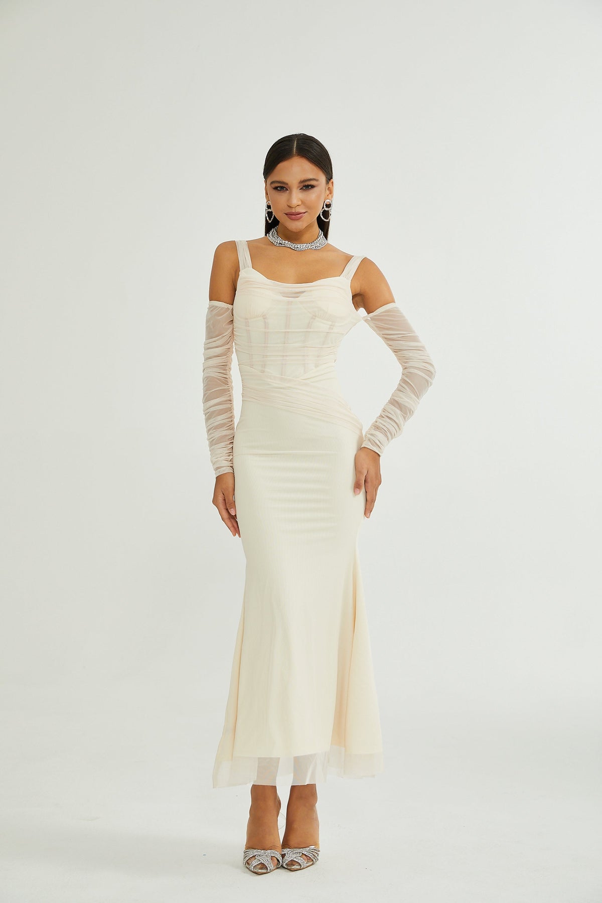 Laurianne white midi dress