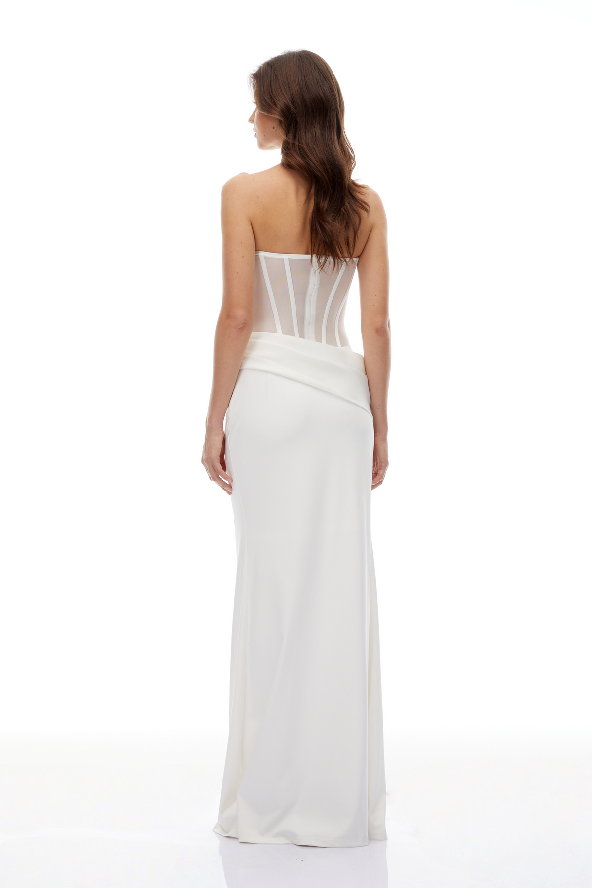 Thora White Corset Flared Gown (Final Sale)