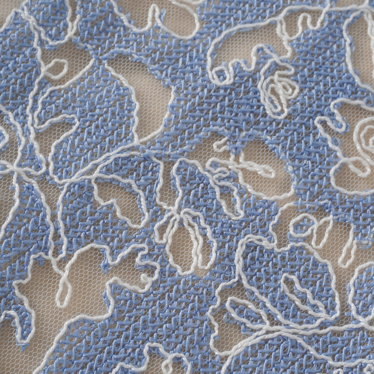 Gaëlle Blue Floral Embroidered Midi Dress (Final Sale-US Only)