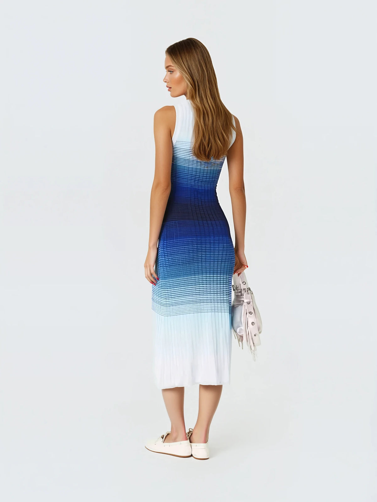 Sandro Ombre Sea knit maxi dress  - Blue