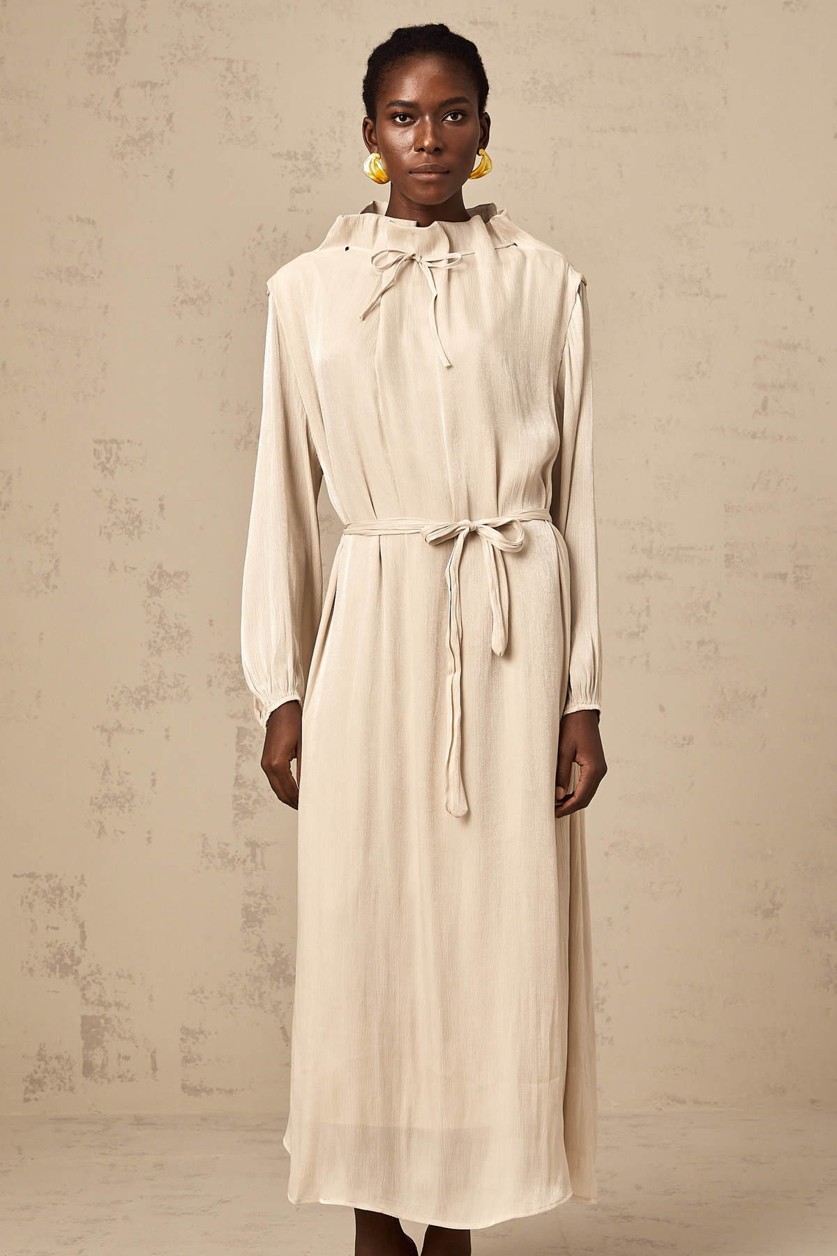 Agata self-tie tulle midi dress