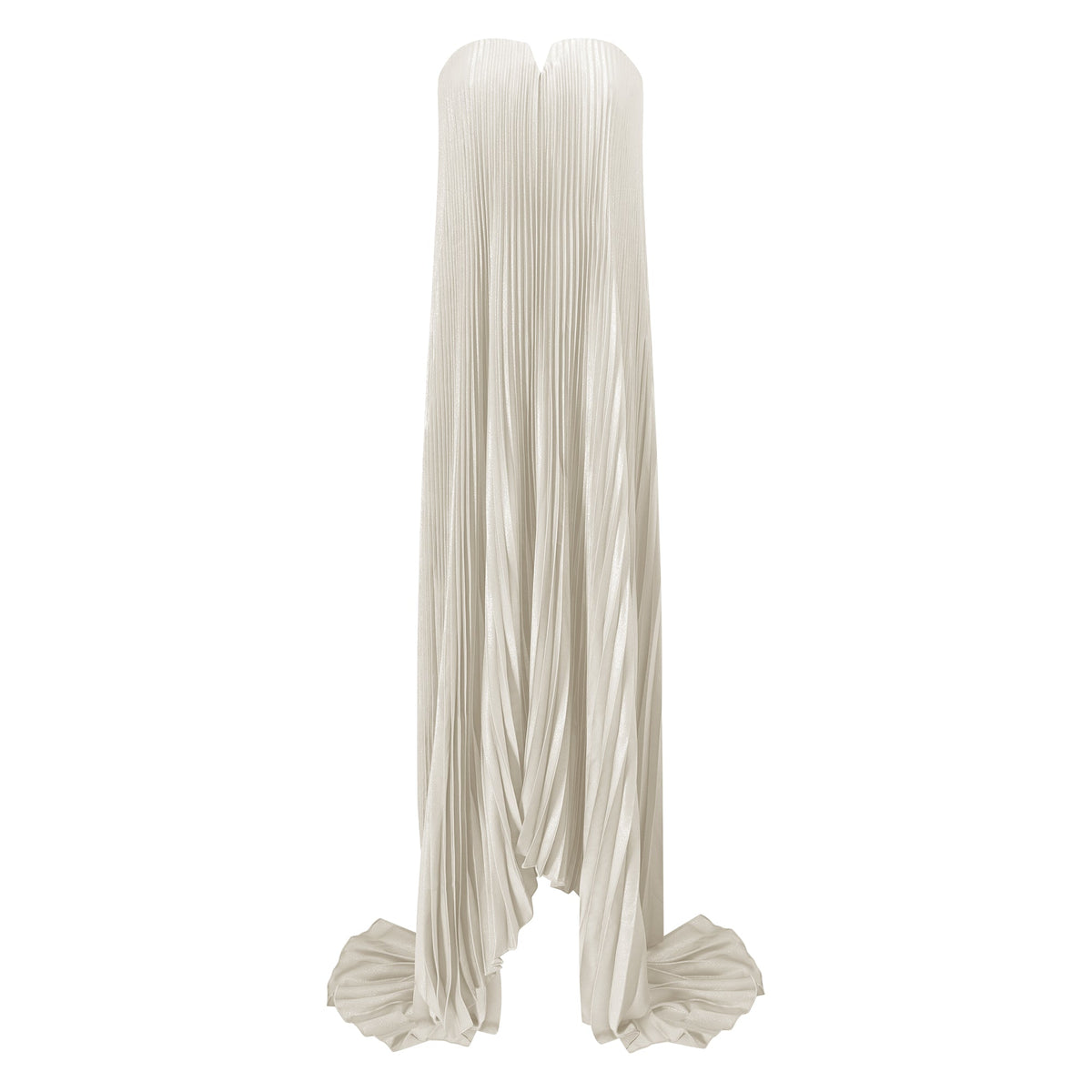 Satiné Gold Fully-pleated Maxi Dress (Final Sale-US Only)