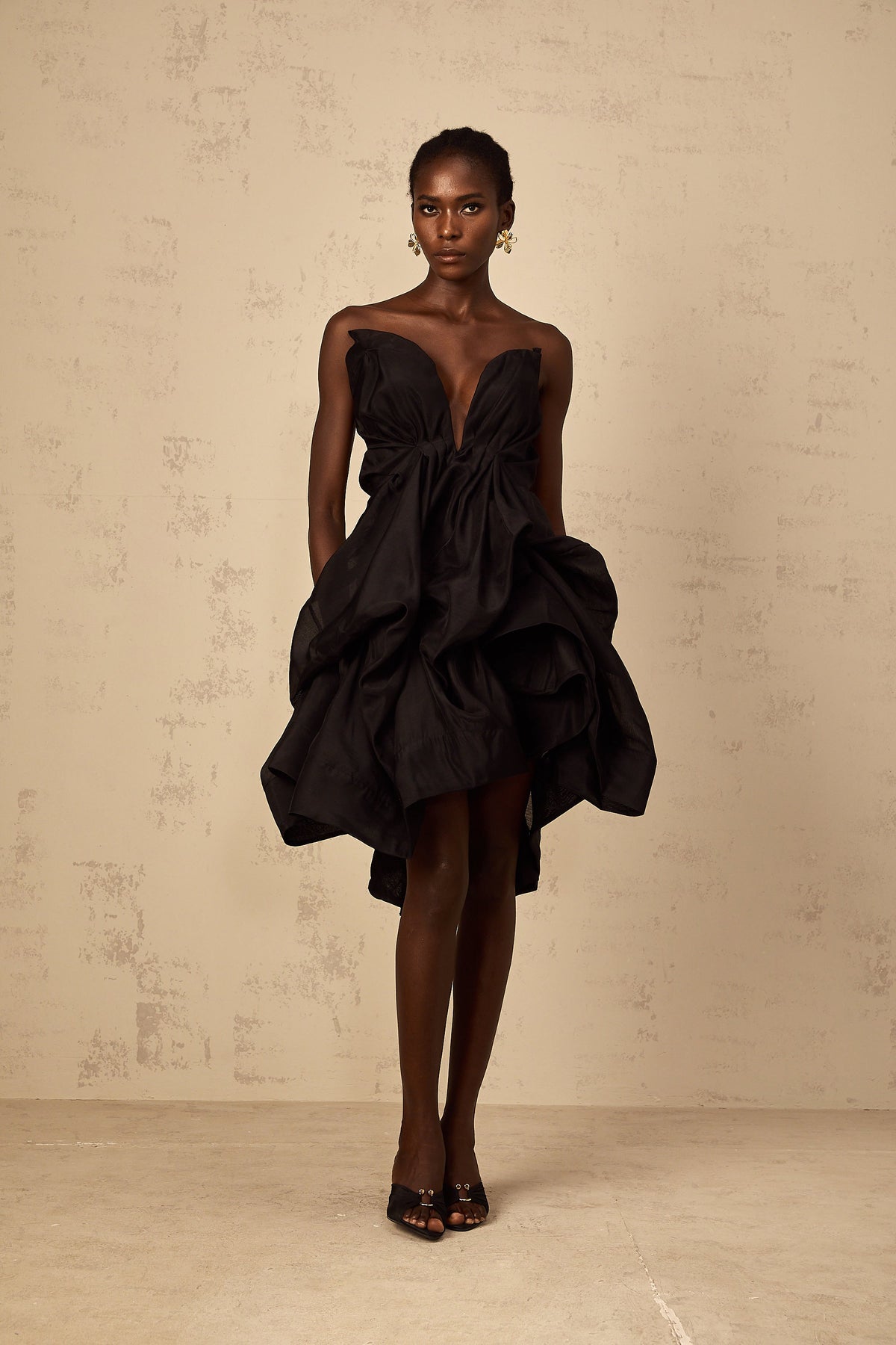 Elida Asymmetrical Pleated Cocktail Mini Dress (Final Sale-US Only)