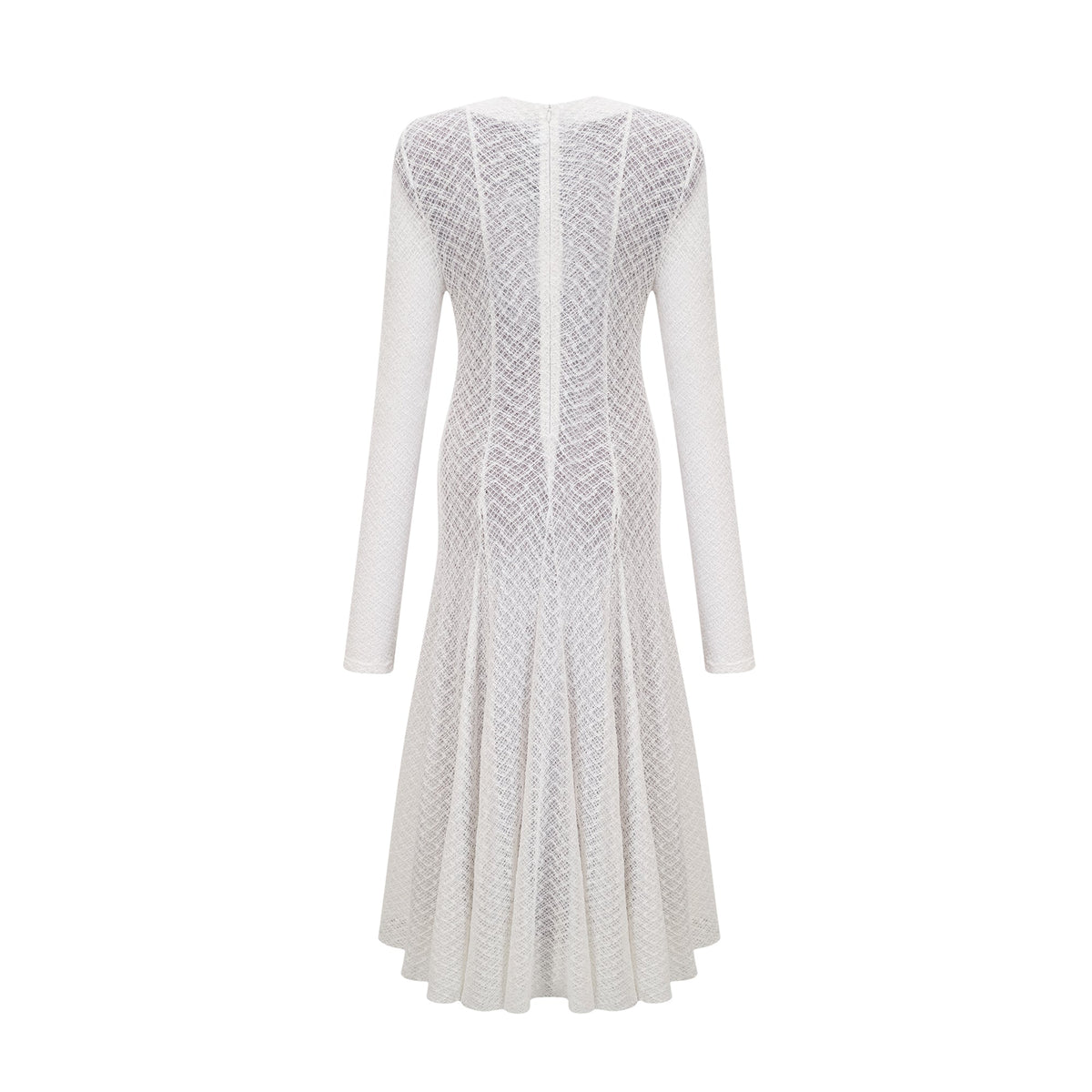 Athena wavy-pattern lace maxi dress in White  (Final Sale-US Only)