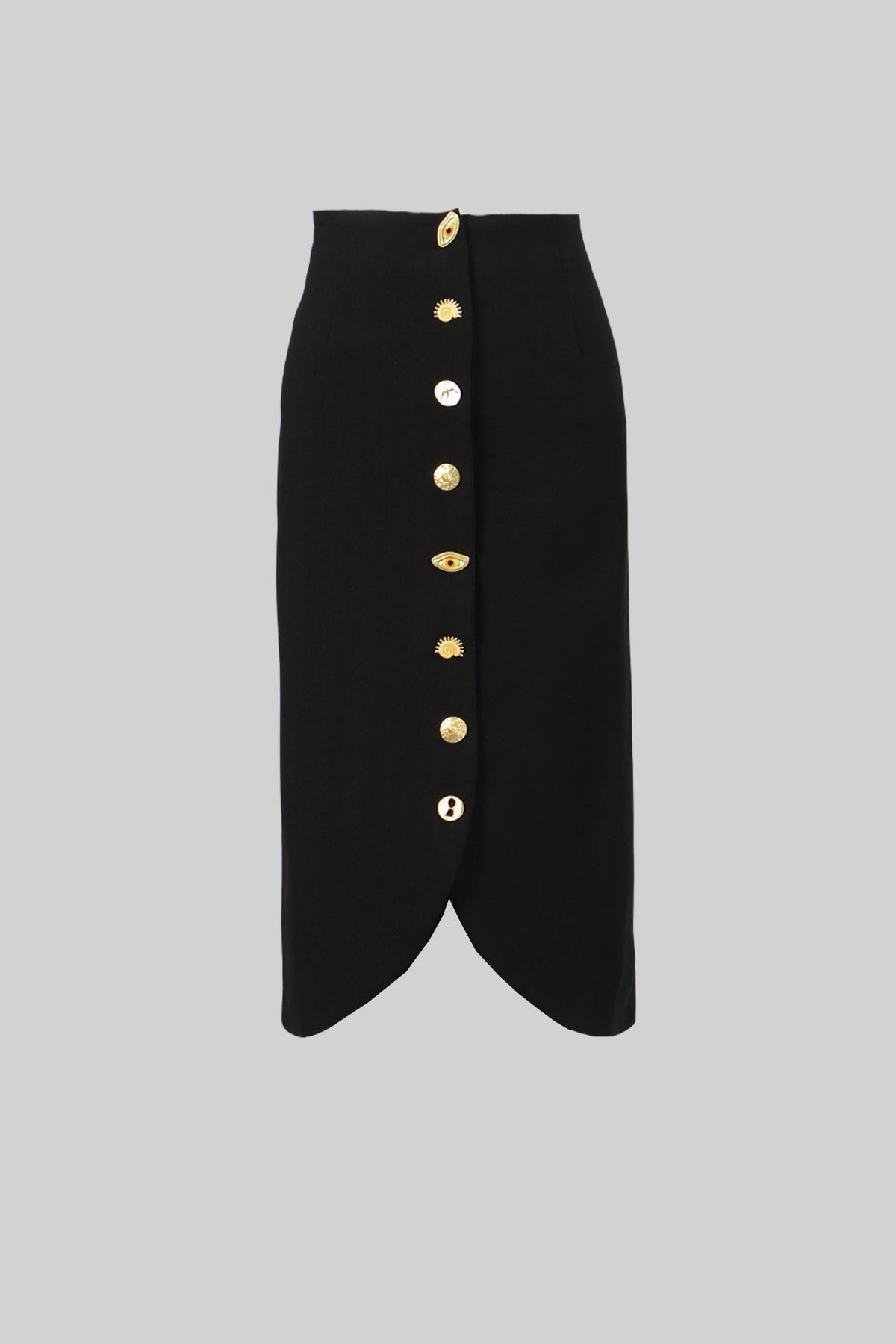 Co-ord Set with Statement Gold Buttons - Black