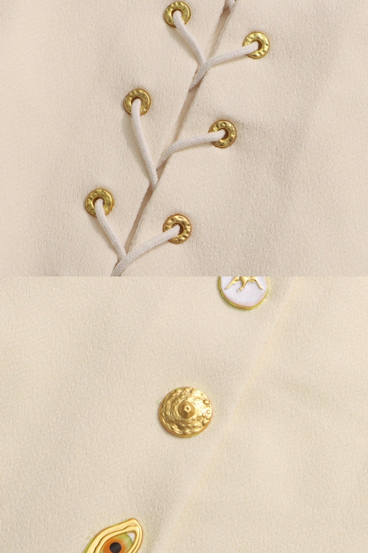 Co-ord Set with Statement Gold Buttons - Ivoire