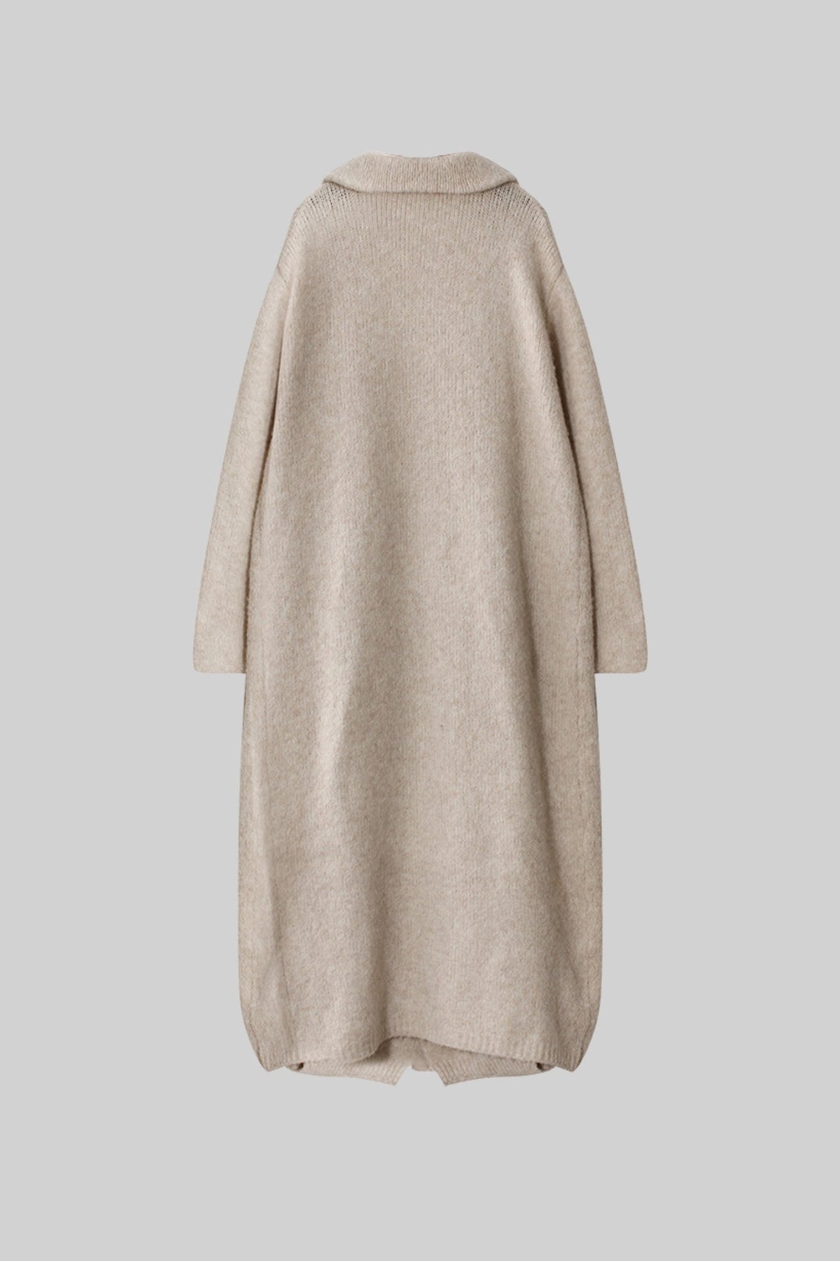 Knitted Three-Piece Set with Sculptural Ruffle Details - Beige