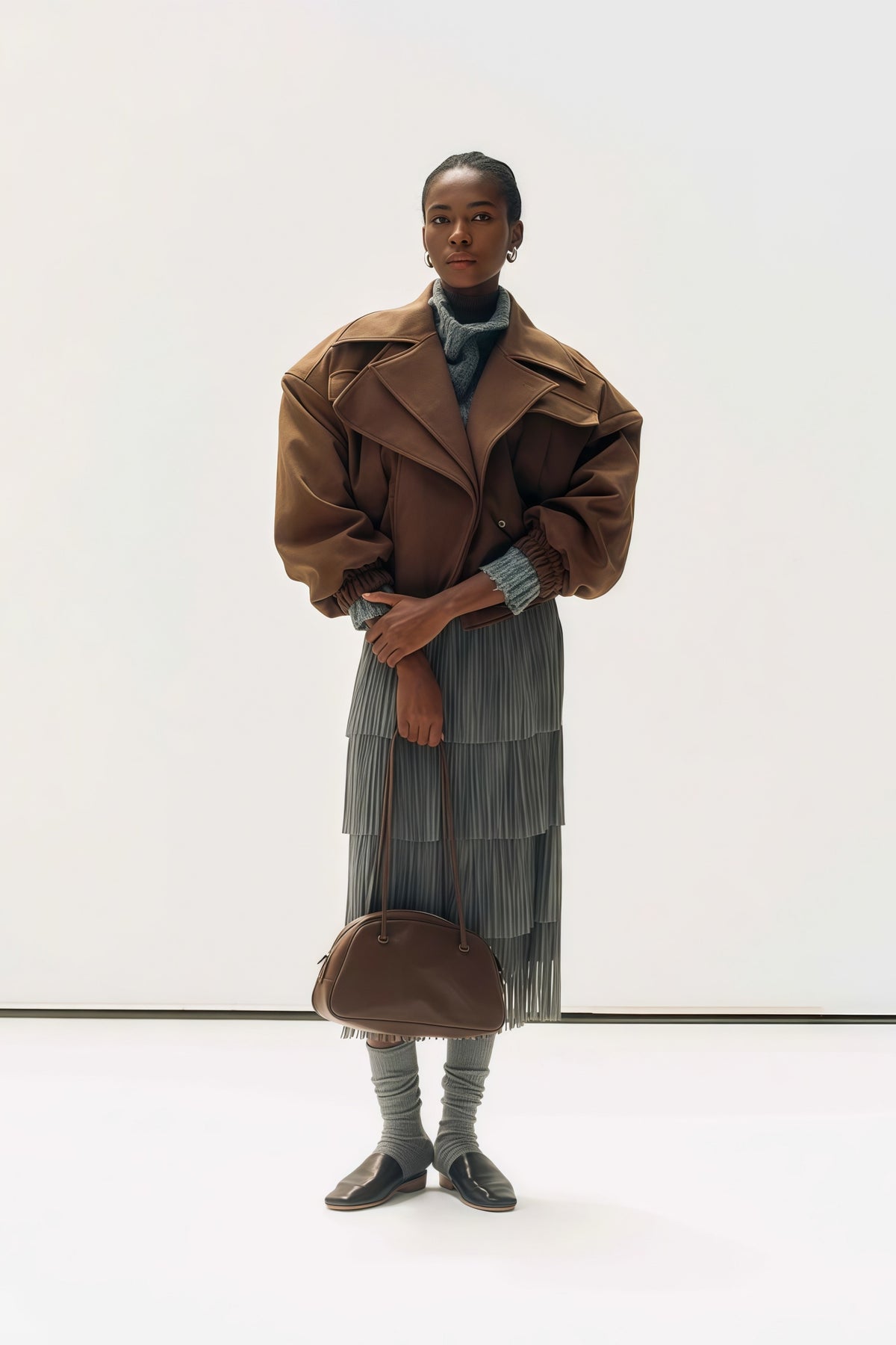 Cinzia Layered Lapel Cropped Jacket