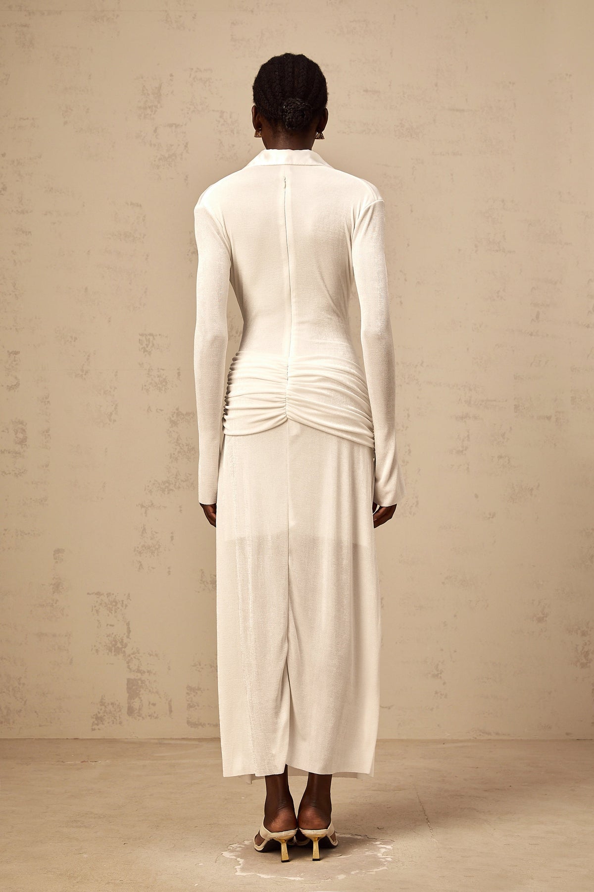 Térébenthine white ruched knit maxi dress (Final Sale-US Only)