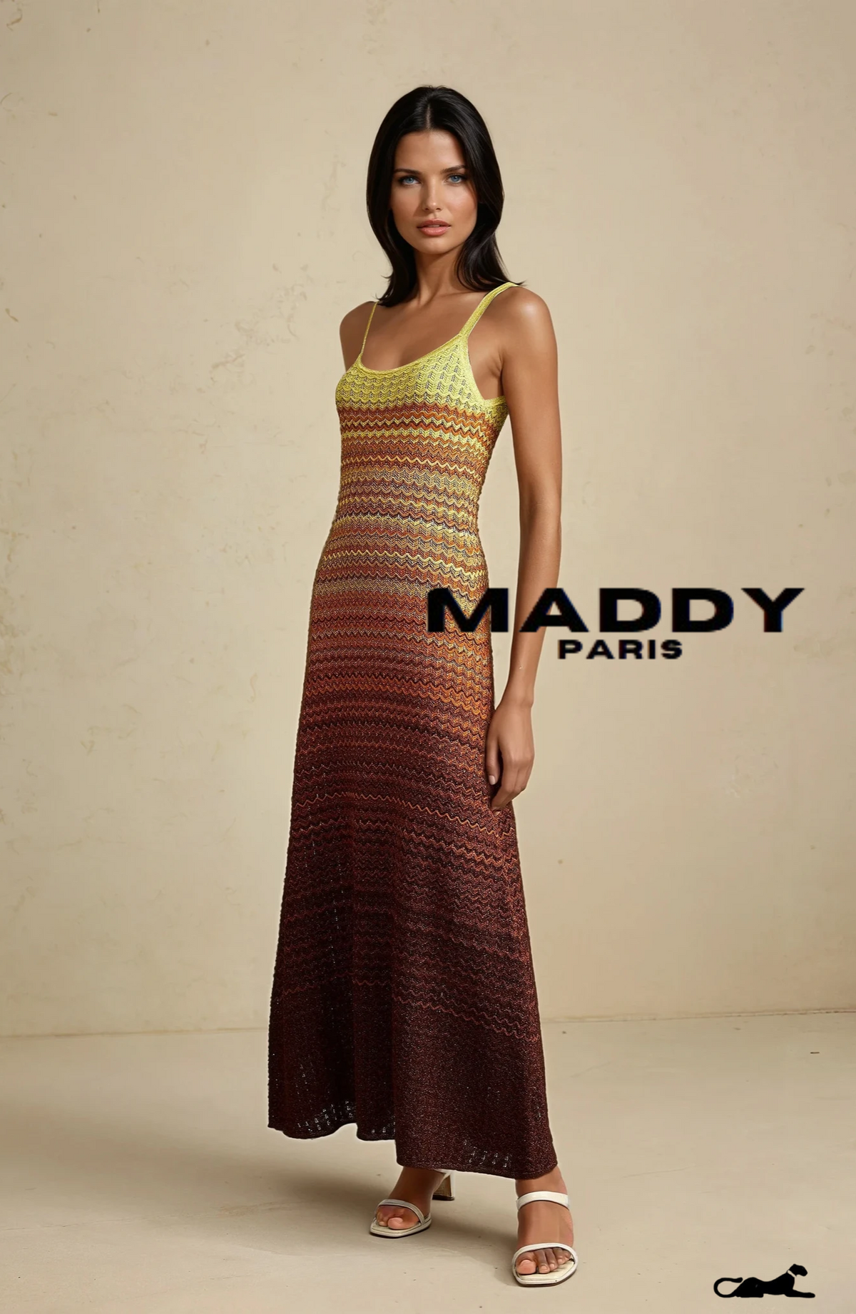 SANDRO  Gradient Knitted Maxi Dress sunset - Yellow