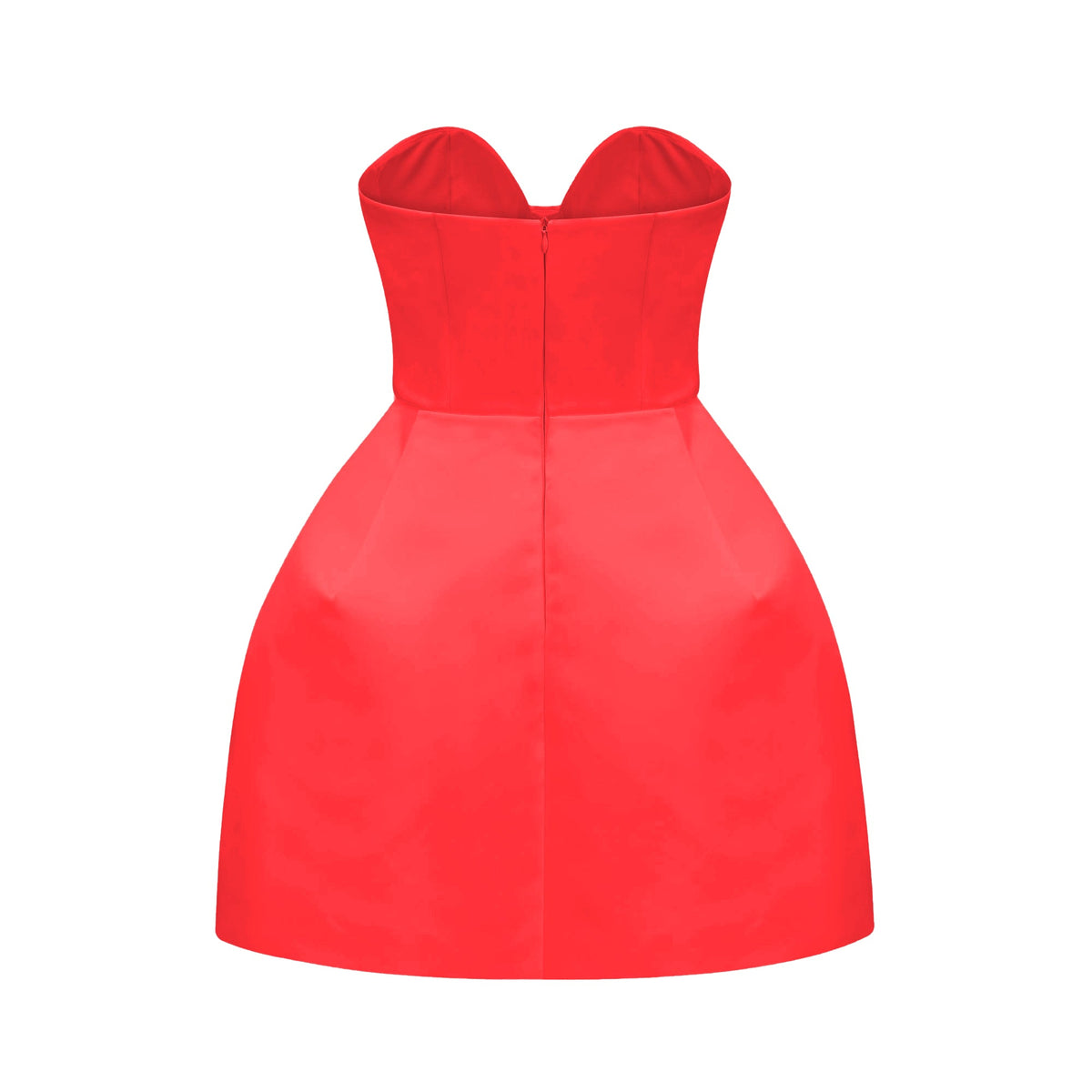 Laure red bustier off-shoulder mini dress
