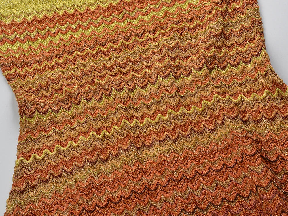 MADDY PARIS  Gradient Knitted Maxi Dress sunset