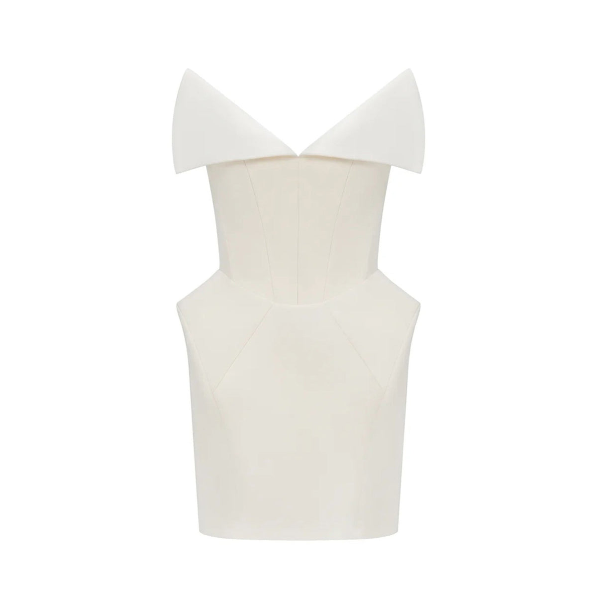 Alba White Barrel Waist Corset Mini Dress