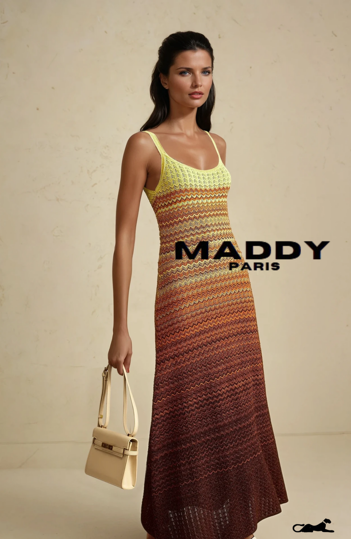 SANDRO  Gradient Knitted Maxi Dress sunset - Yellow