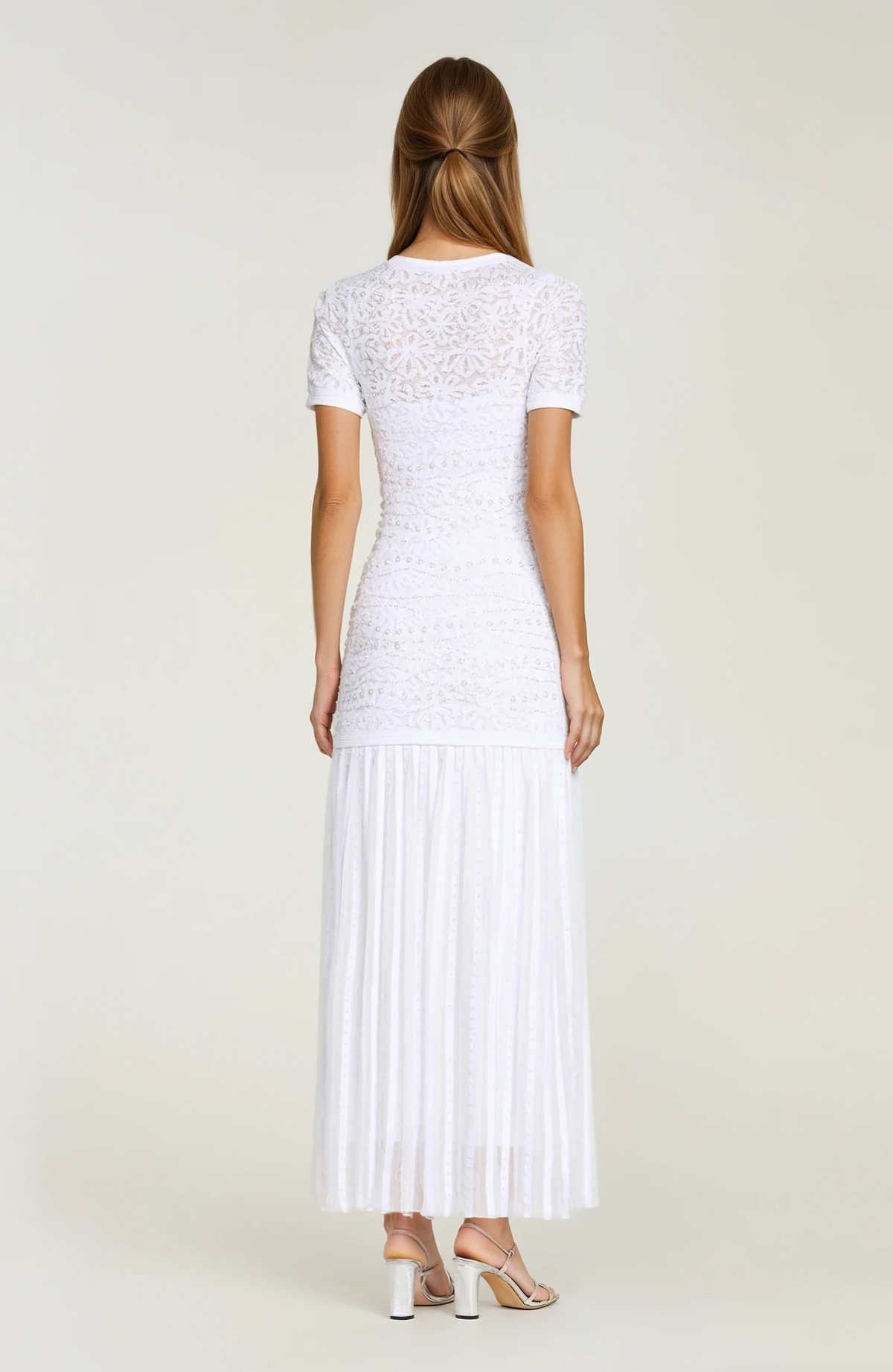 Sandro Levana beaded knit maxi dress
  - Light Blue